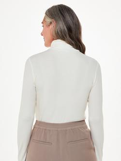 Whistles Essential Ribbed Polo Top - view 2, Ivory