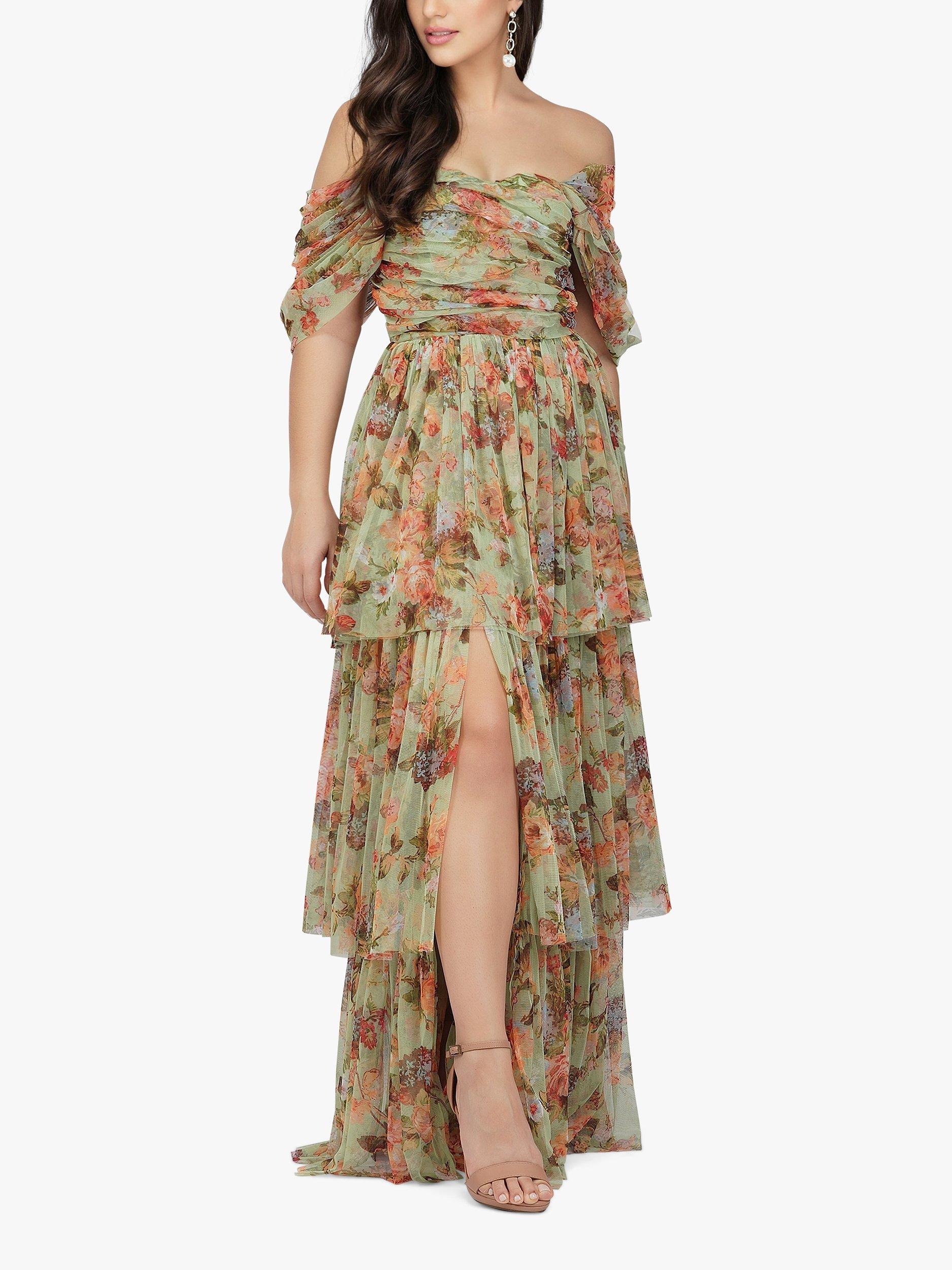 Lace & Beads Sydney Maxi Dress, Green/Multi