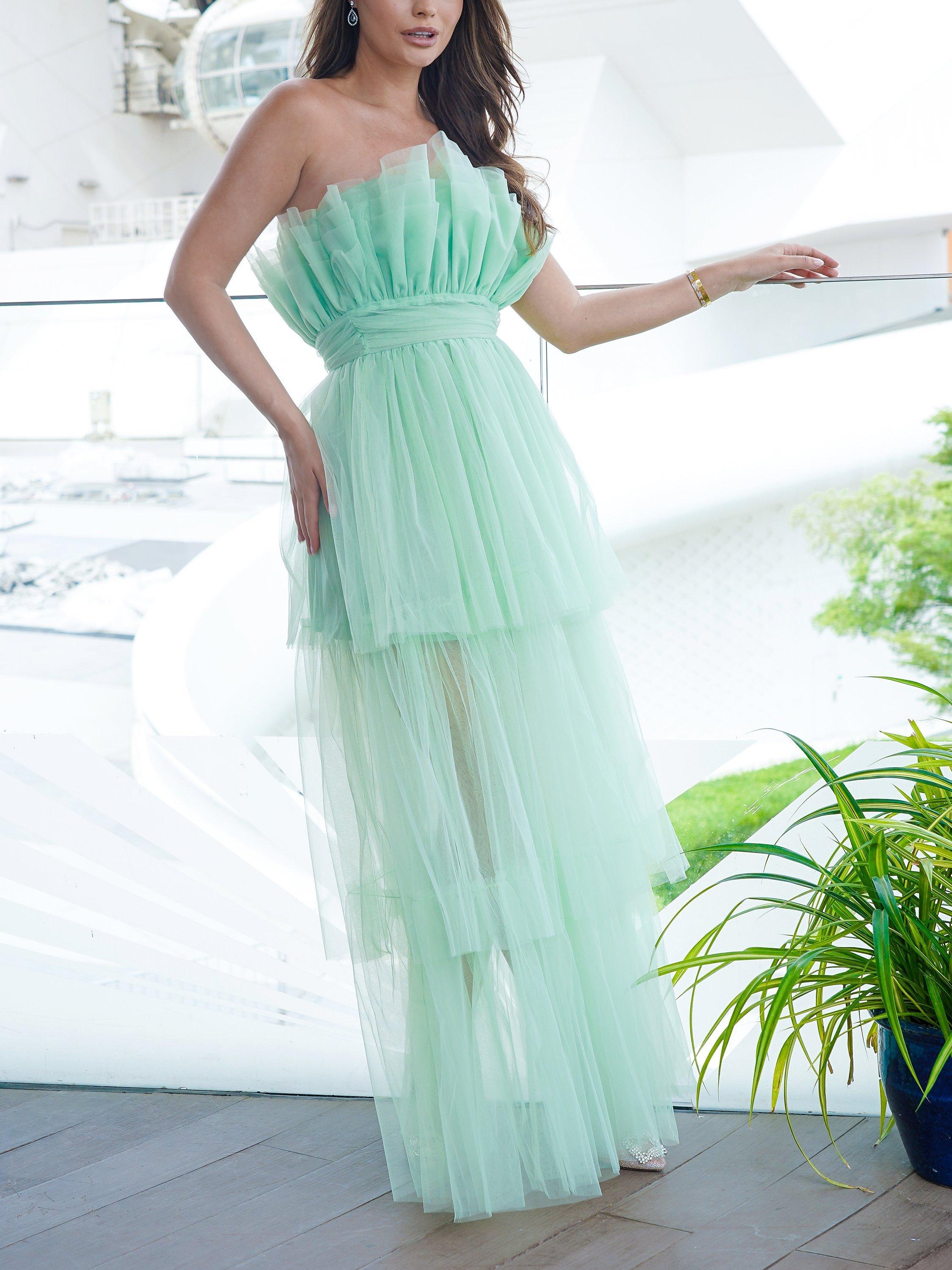 Lace & Beads Natalia Maxi Dress, Sage Green