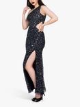 Lace & Beads Naeve Sequin One Shoulder Maxi Dress