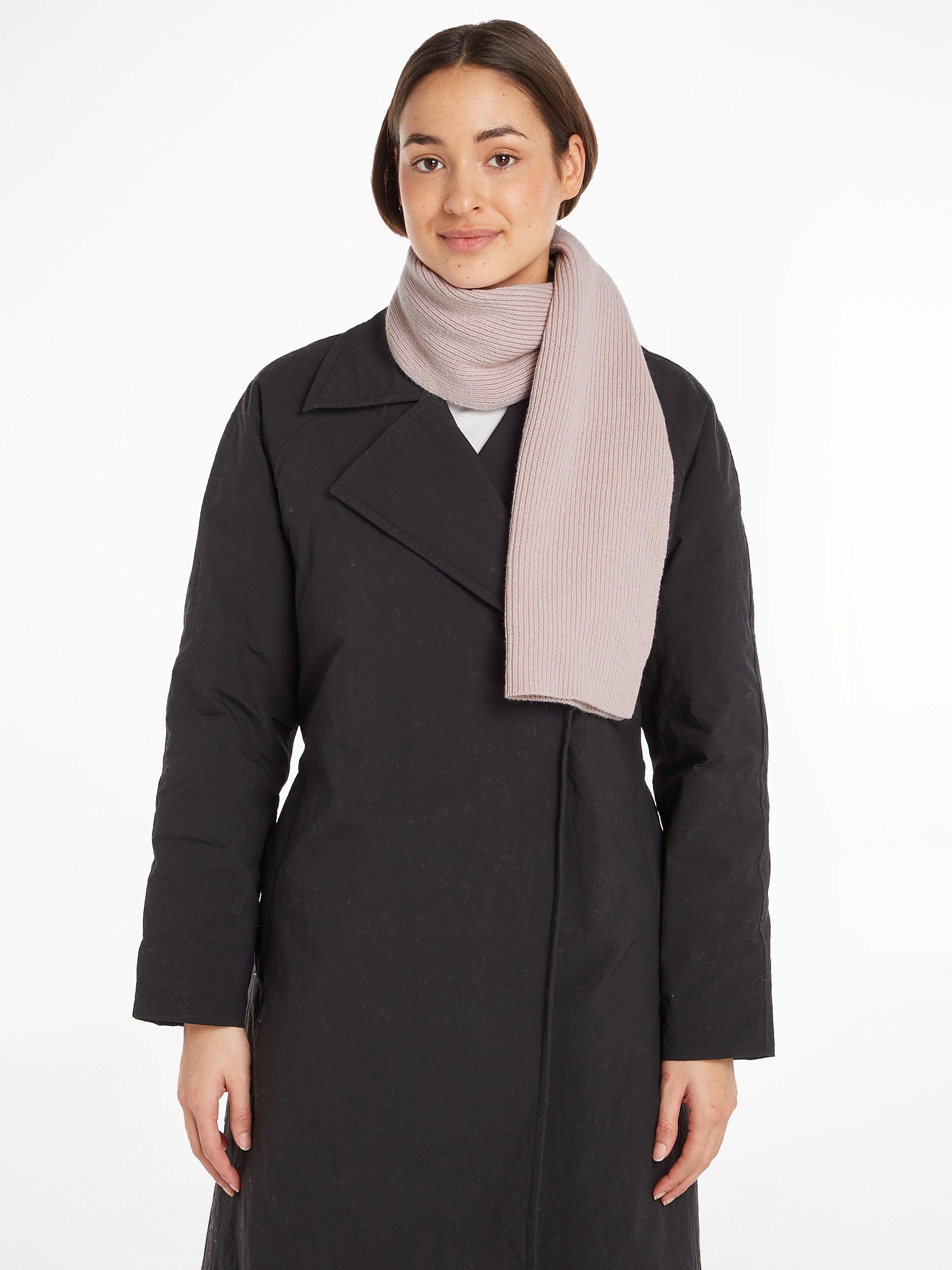 Calvin Klein Re-Lock Rib Knit Scarf, Pale Mauve, One Size