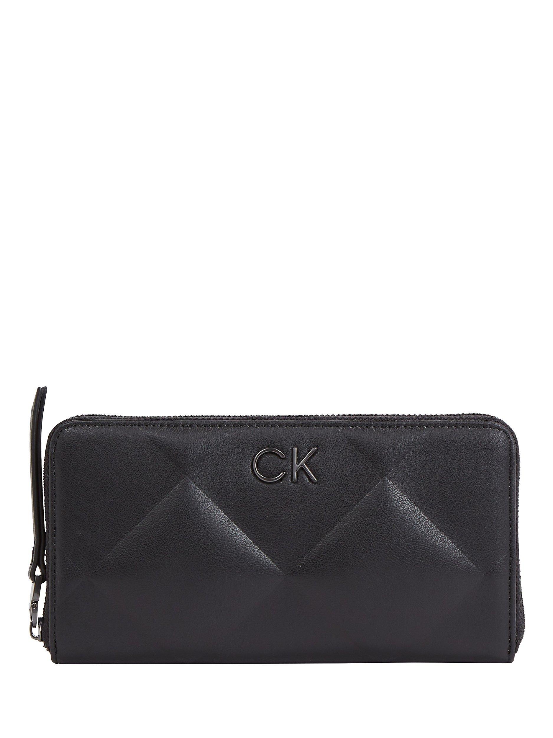 Calvin Klein Re-Lock Quilted Zip-Around Purse, Black