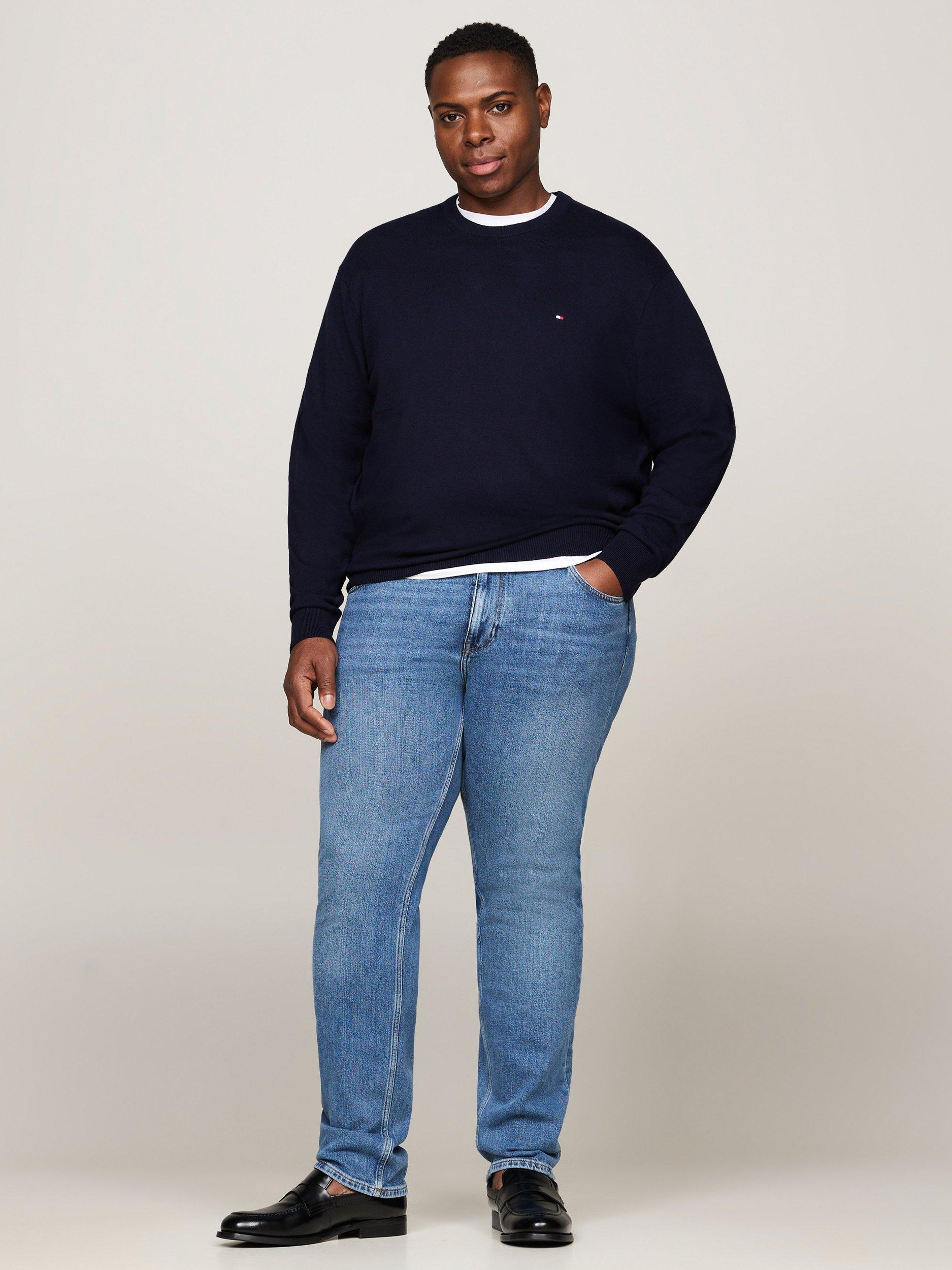 Product image 3 of 5, which shows Tommy Hilfiger Plus Cashmere Blend Flag Embroidery Jumper, Navy, XXXL