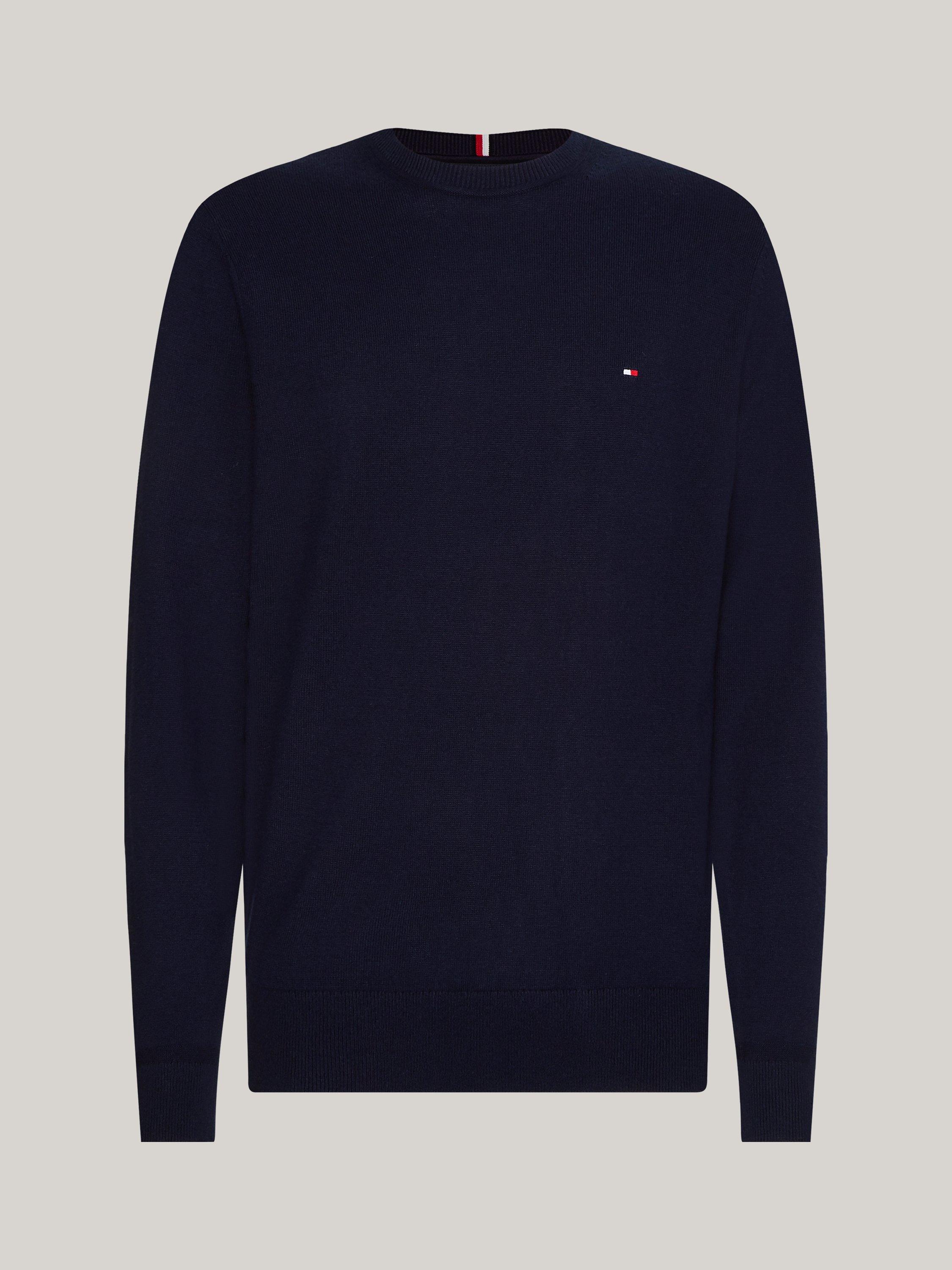 Product image 5 of 5, which shows Tommy Hilfiger Plus Cashmere Blend Flag Embroidery Jumper, Navy, XXXL
