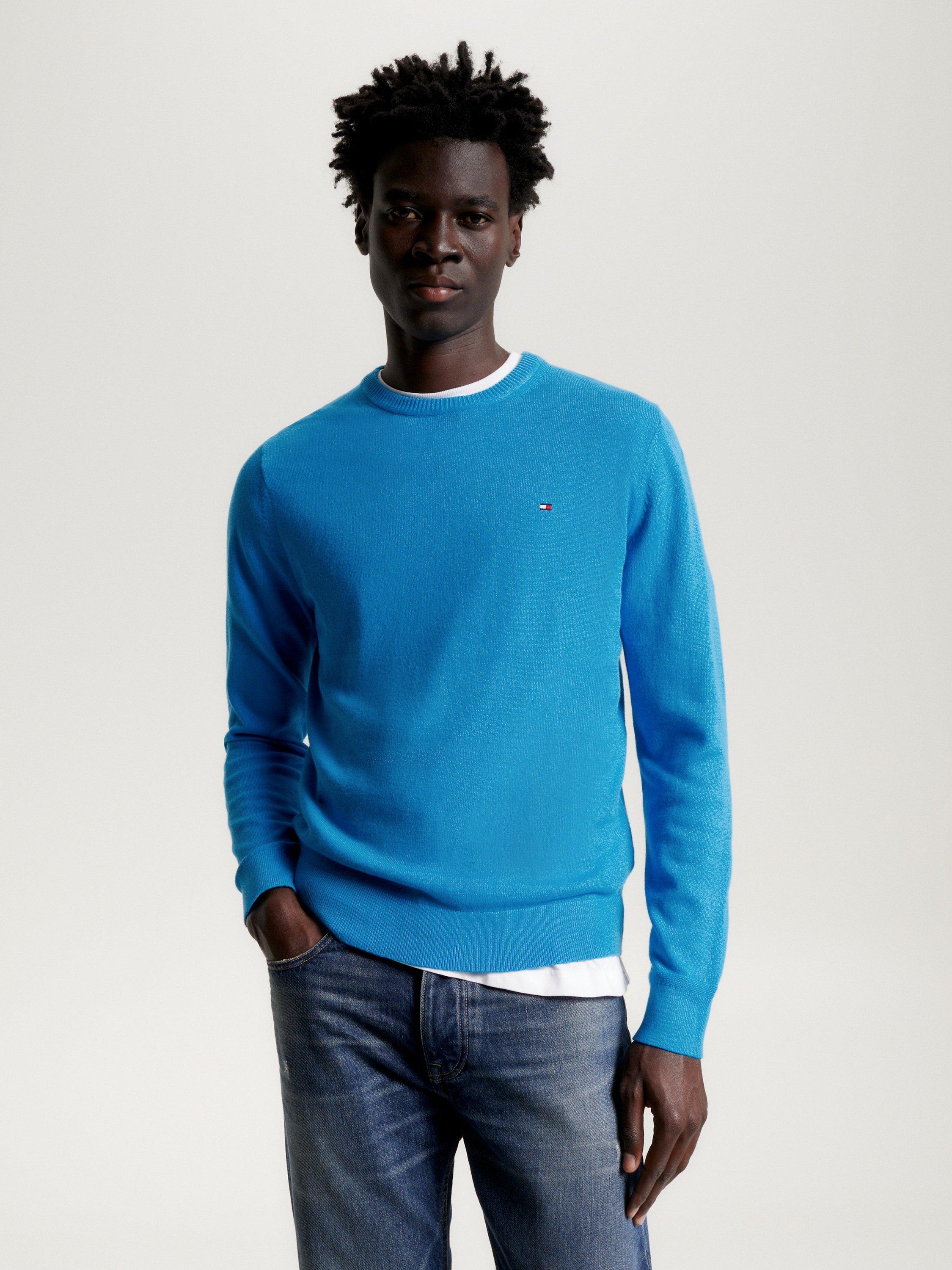 Pima cotton cashmere crew neck jumper sale