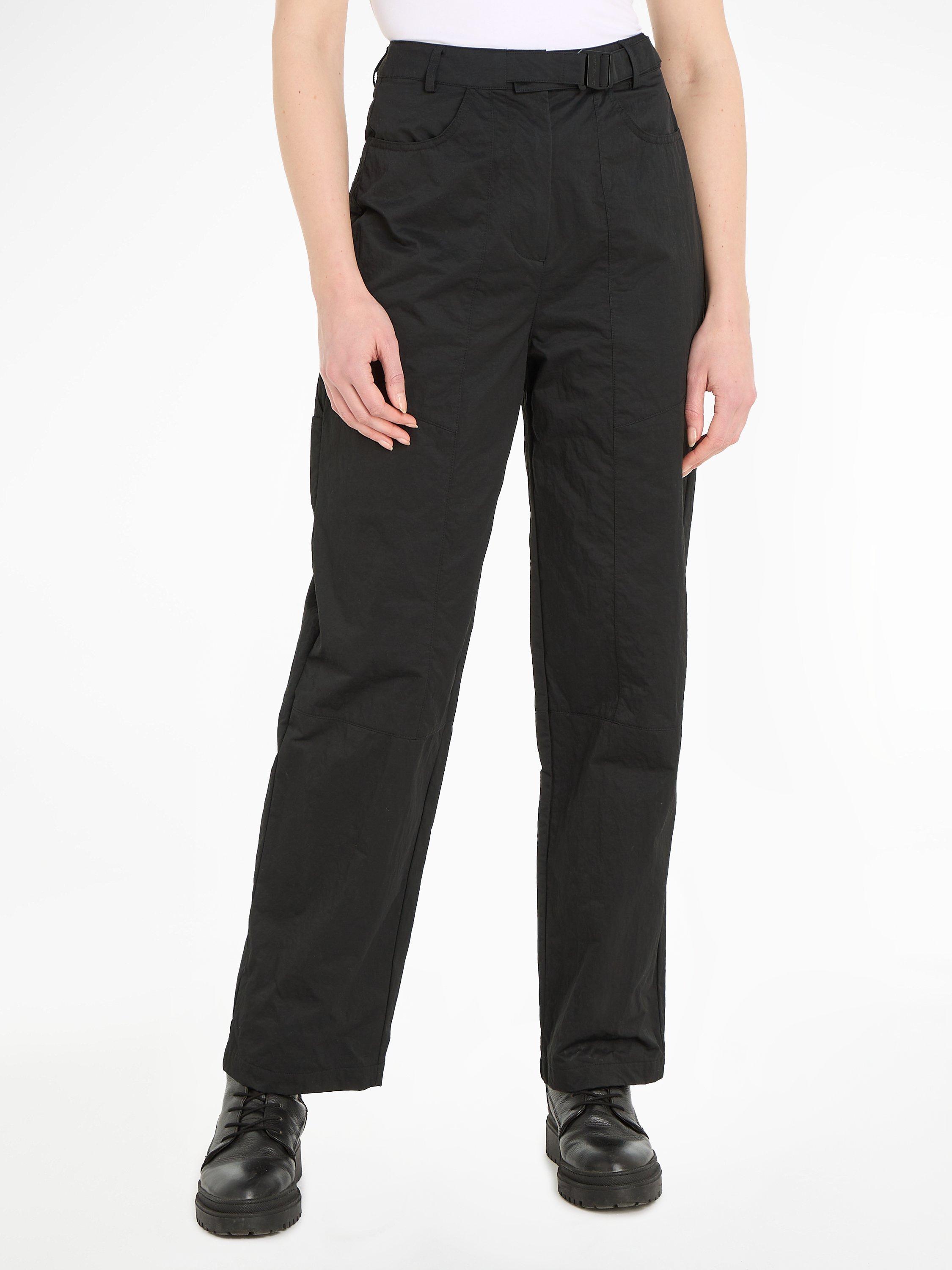 Calvin Klein Jeans High Rise Relaxed Belt Trousers, Ck Black
