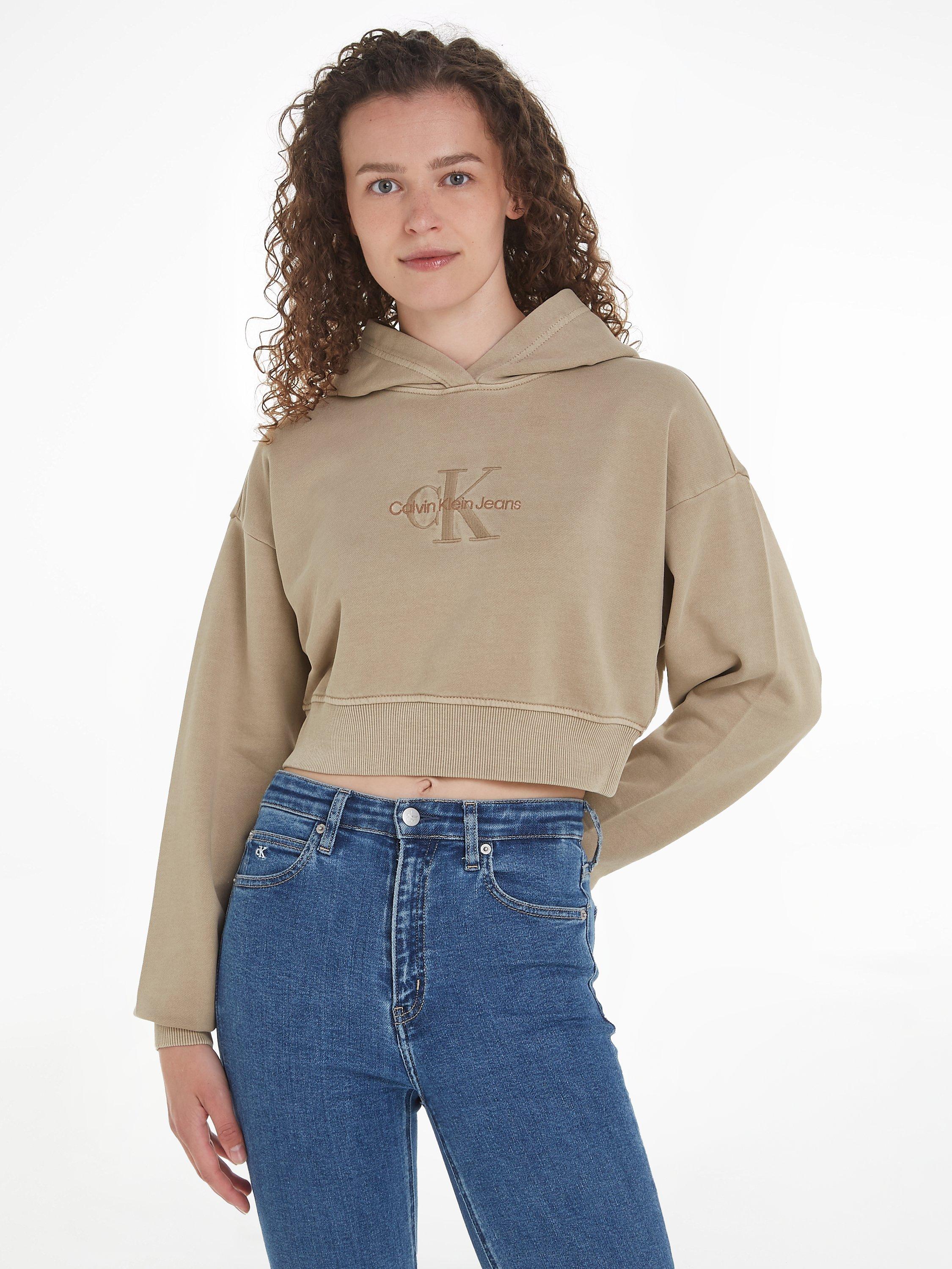 Calvin Klein Jeans Monologo Mineral Hoodie, Plaza Taupe