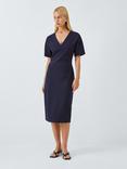 John Lewis Taylor Ponte Short Sleeve Dress, Navy