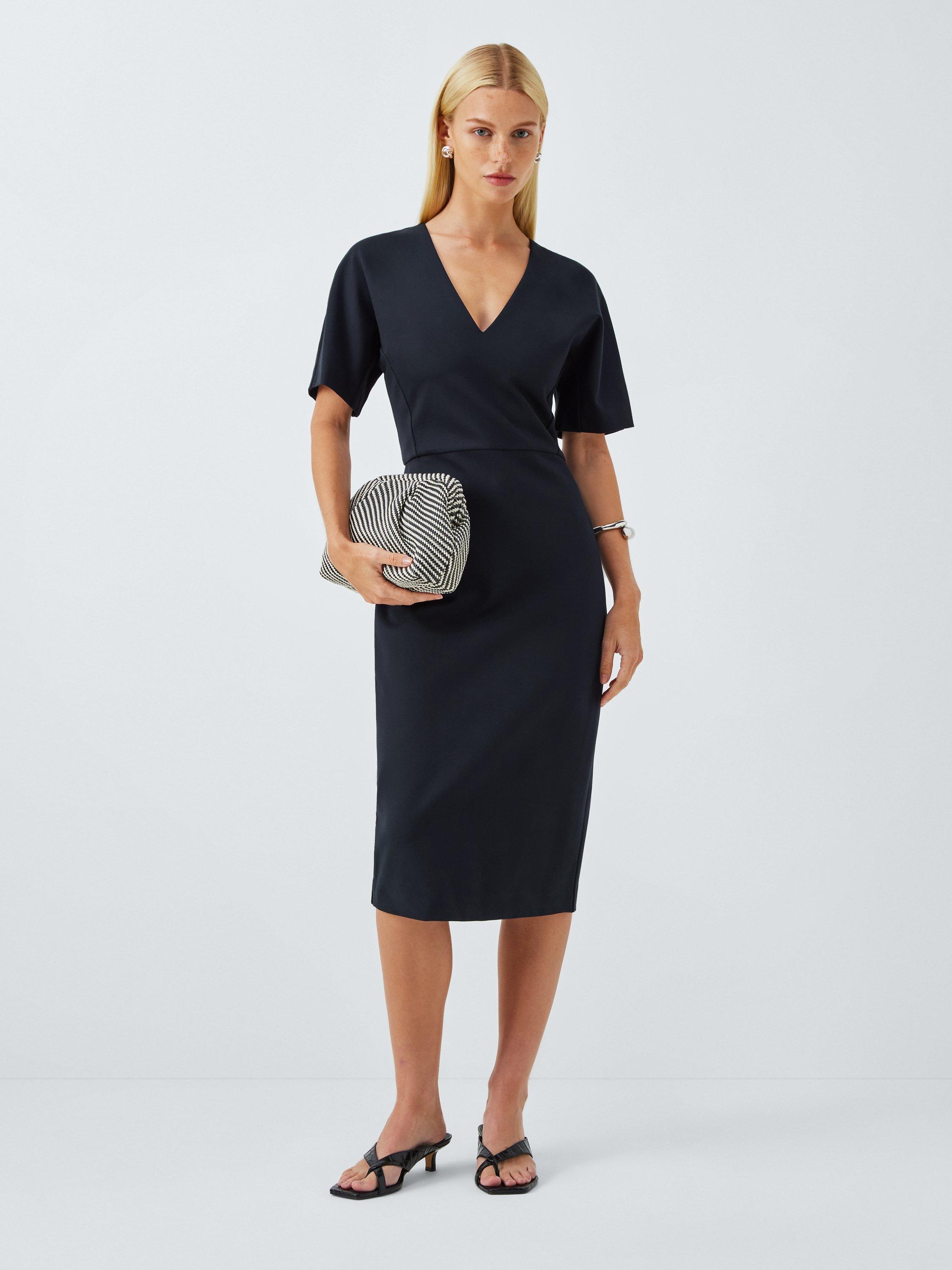 Product image 3 of 6, which shows John Lewis Taylor Ponte Short Sleeve Dress, Navy, 14
