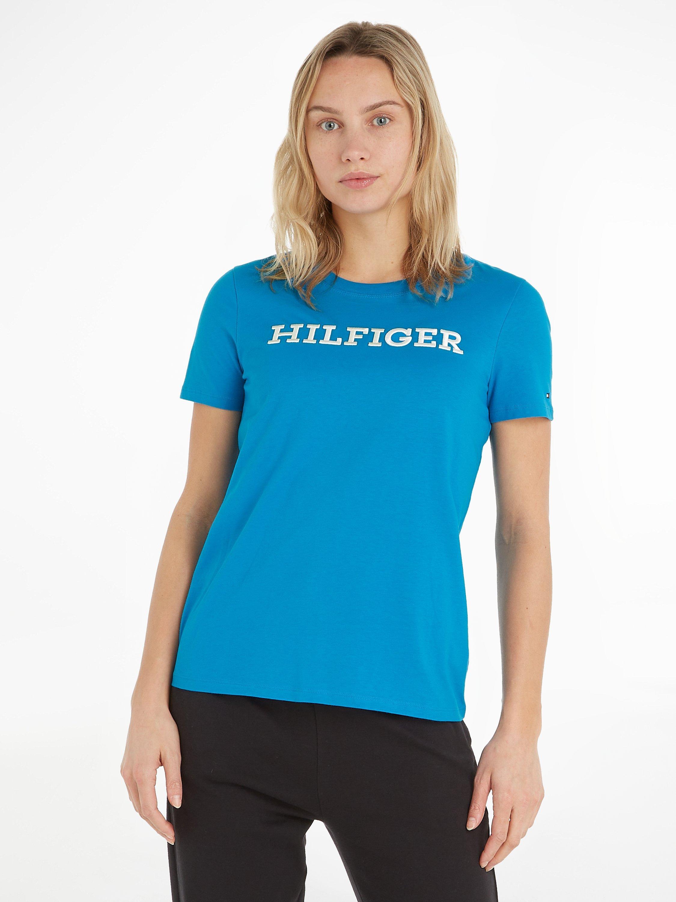 Tommy Hilfiger Monotype Short Sleeve T-Shirt, Cerulean Aqua