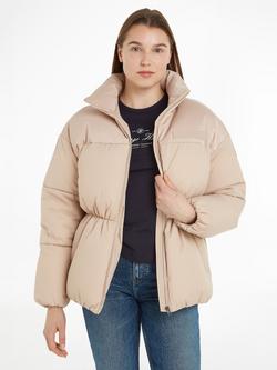 Tommy Hilfiger High Neck Padded Jacket, Merino Beige, Merino Beige