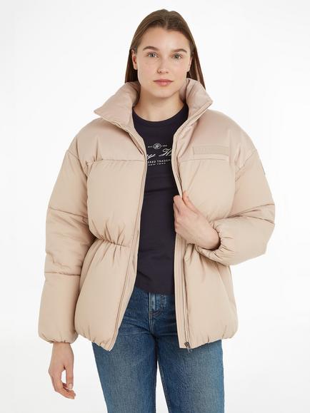 Tommy Hilfiger High Neck Padded Jacket, Merino Beige, Merino Beige