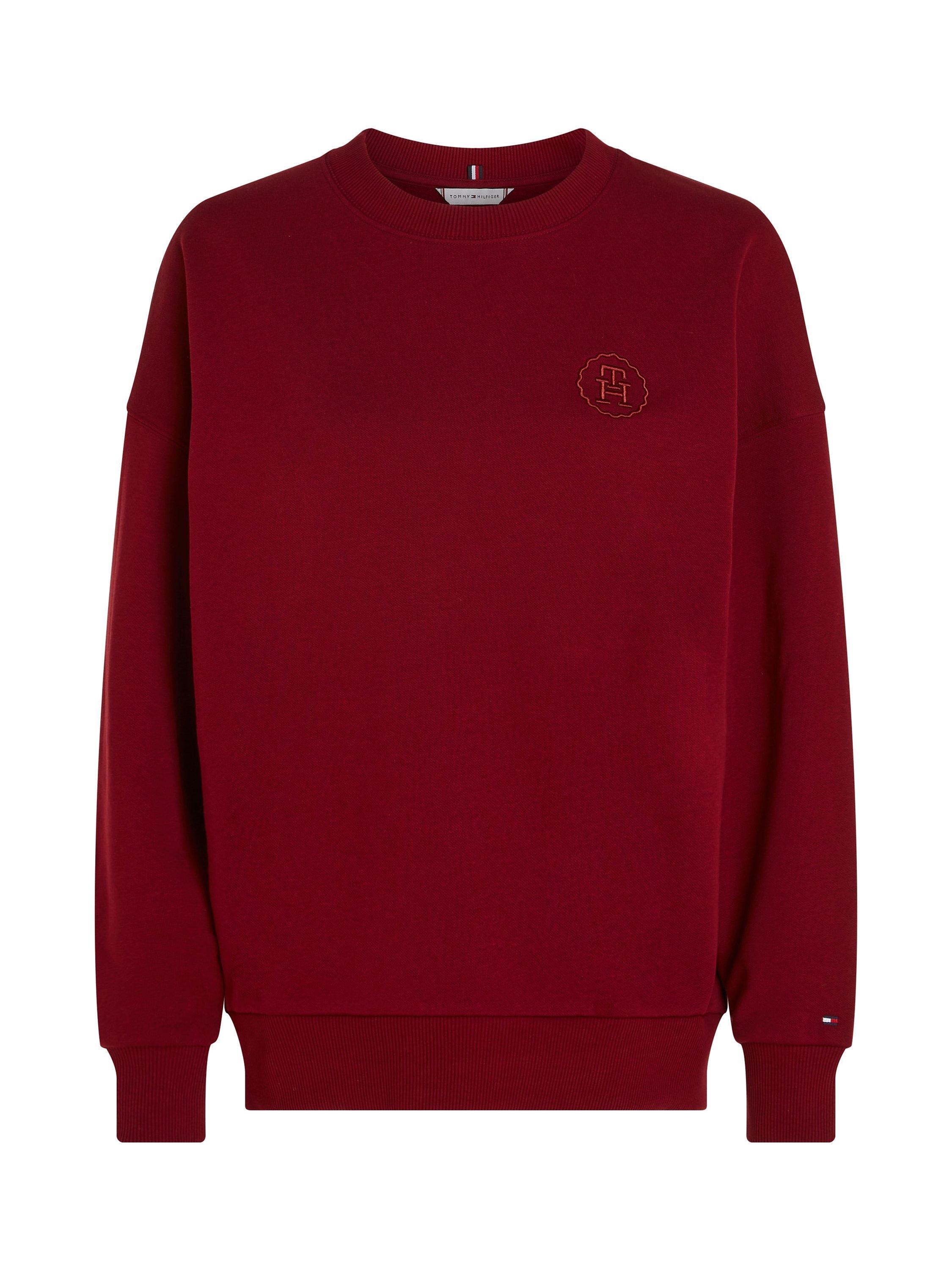Tommy Hilfiger Relaxed Embossed Logo Sweatshirt, Rouge
