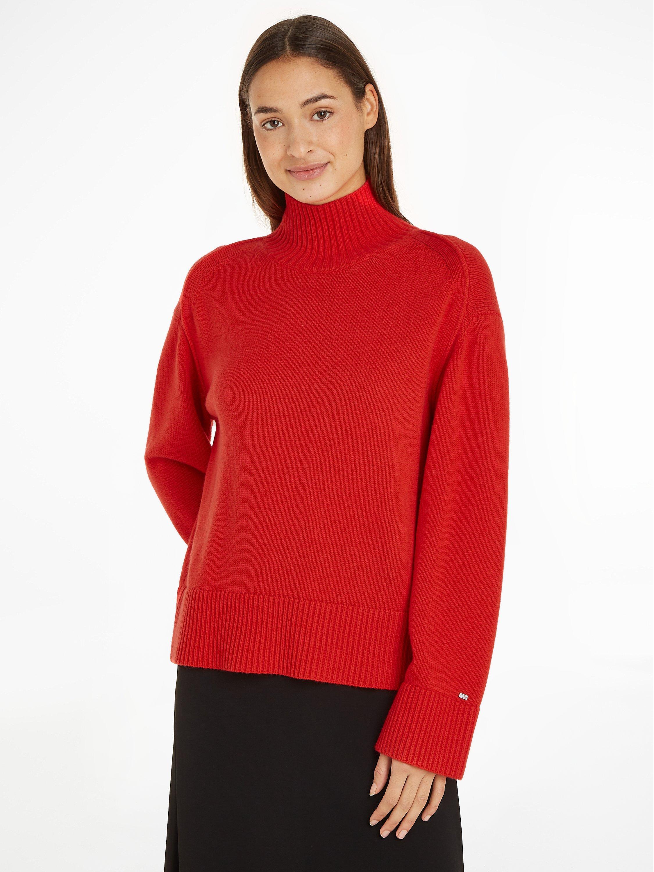 Tommy Hilfiger Relaxed Funnel Neck Jumper, Fireworks