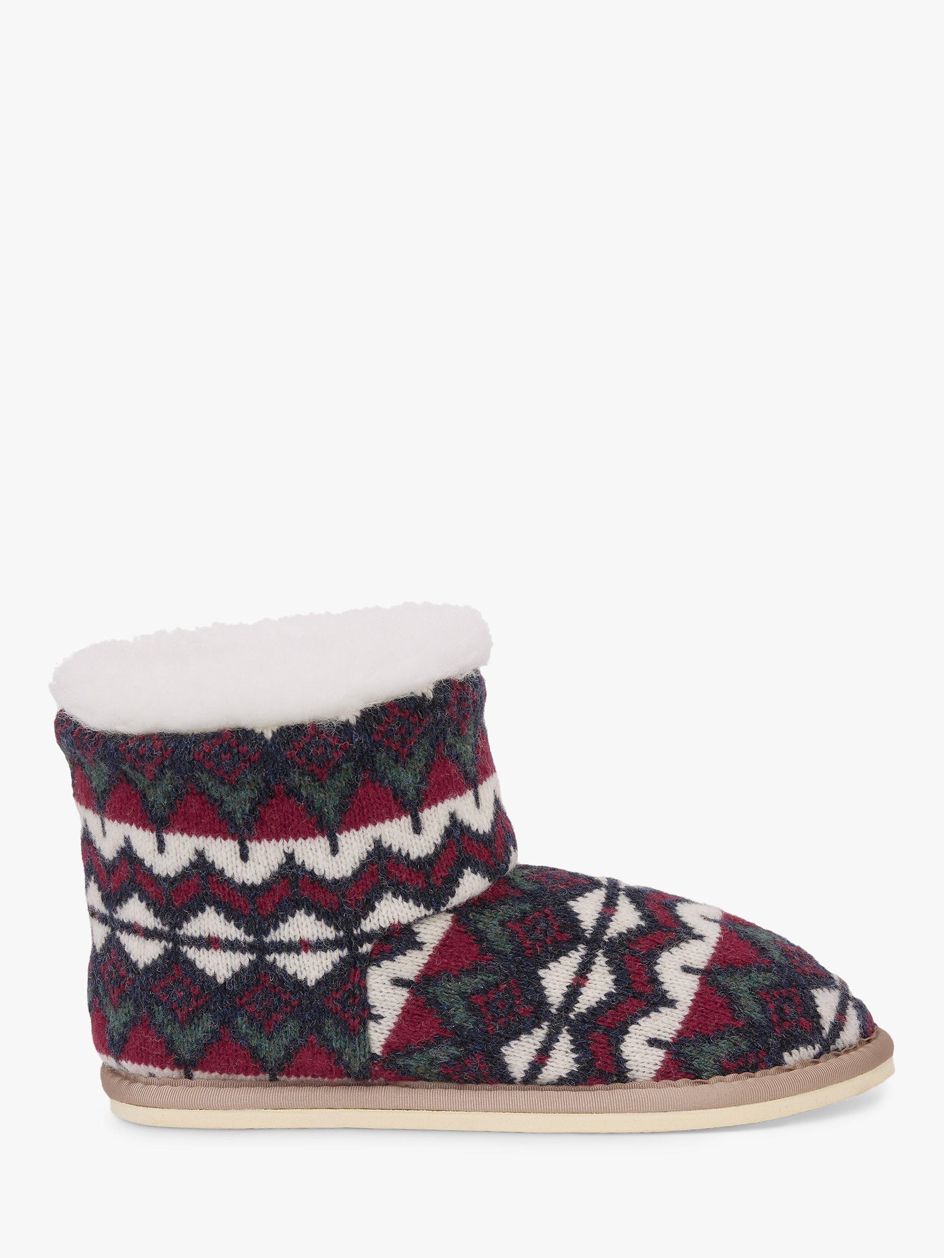 Celtic & Co. Knitted Wool Shortie Slippers, Nordic, 6