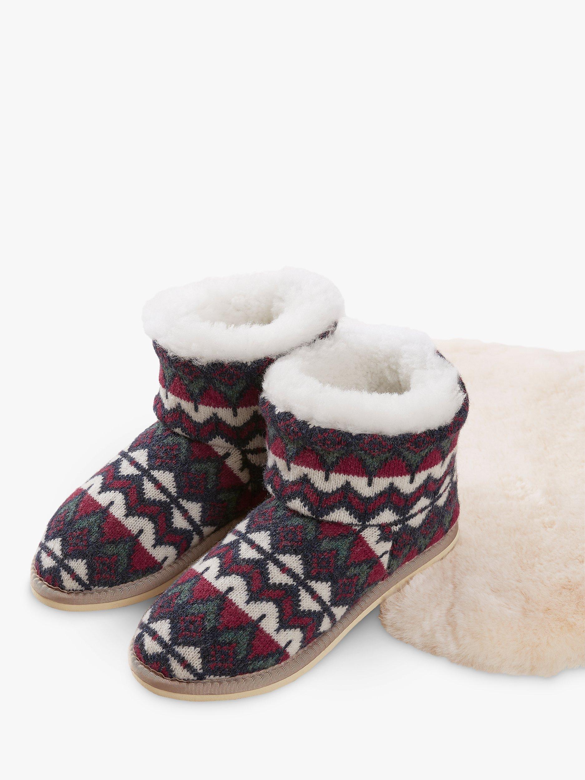 Celtic & Co. Knitted Wool Shortie Slippers, Nordic, 6