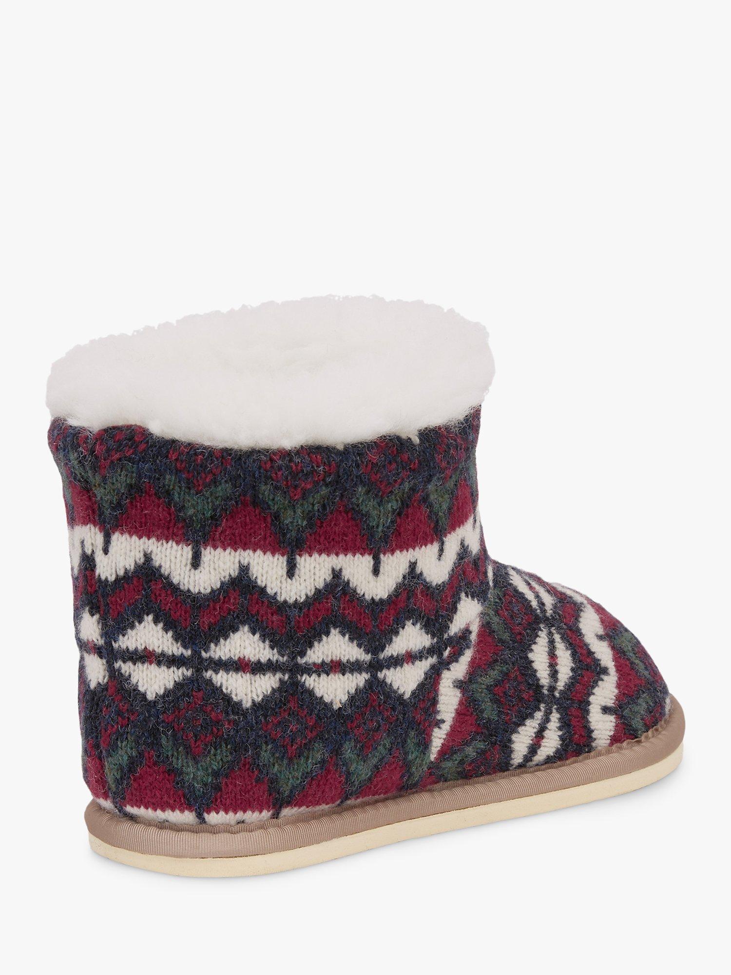 Celtic & Co. Knitted Wool Shortie Slippers, Nordic, 6
