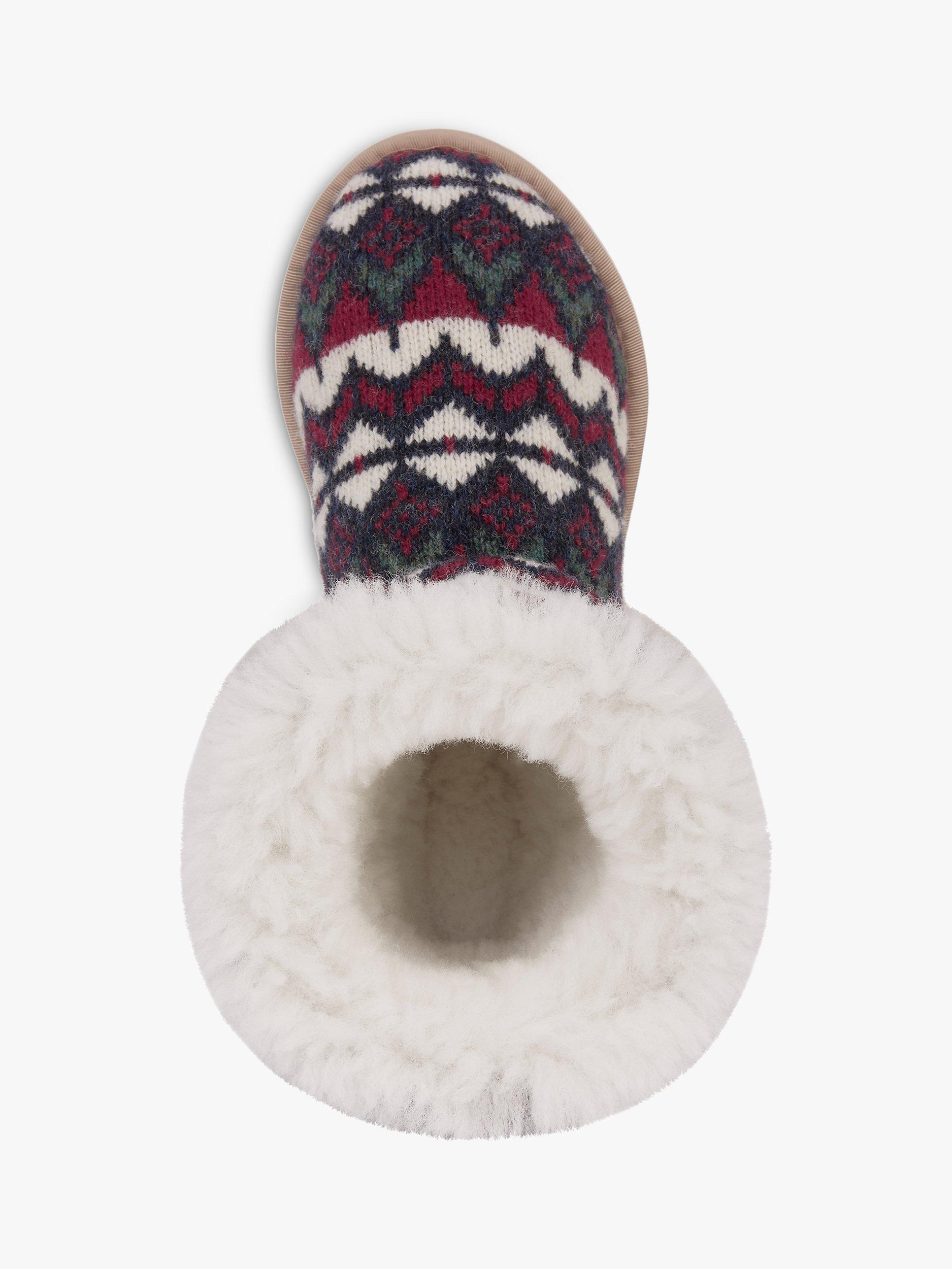 Celtic & Co. Knitted Wool Shortie Slippers, Nordic, 6