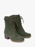 Celtic & Co. Suede Block Heel Derby Boots, Olive