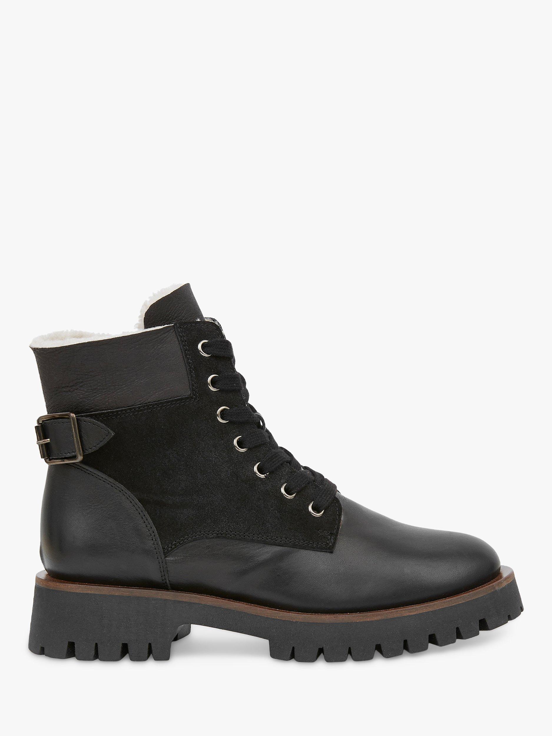 Celtic Co. Leather And Sheepskin Wool Lace Up Boots