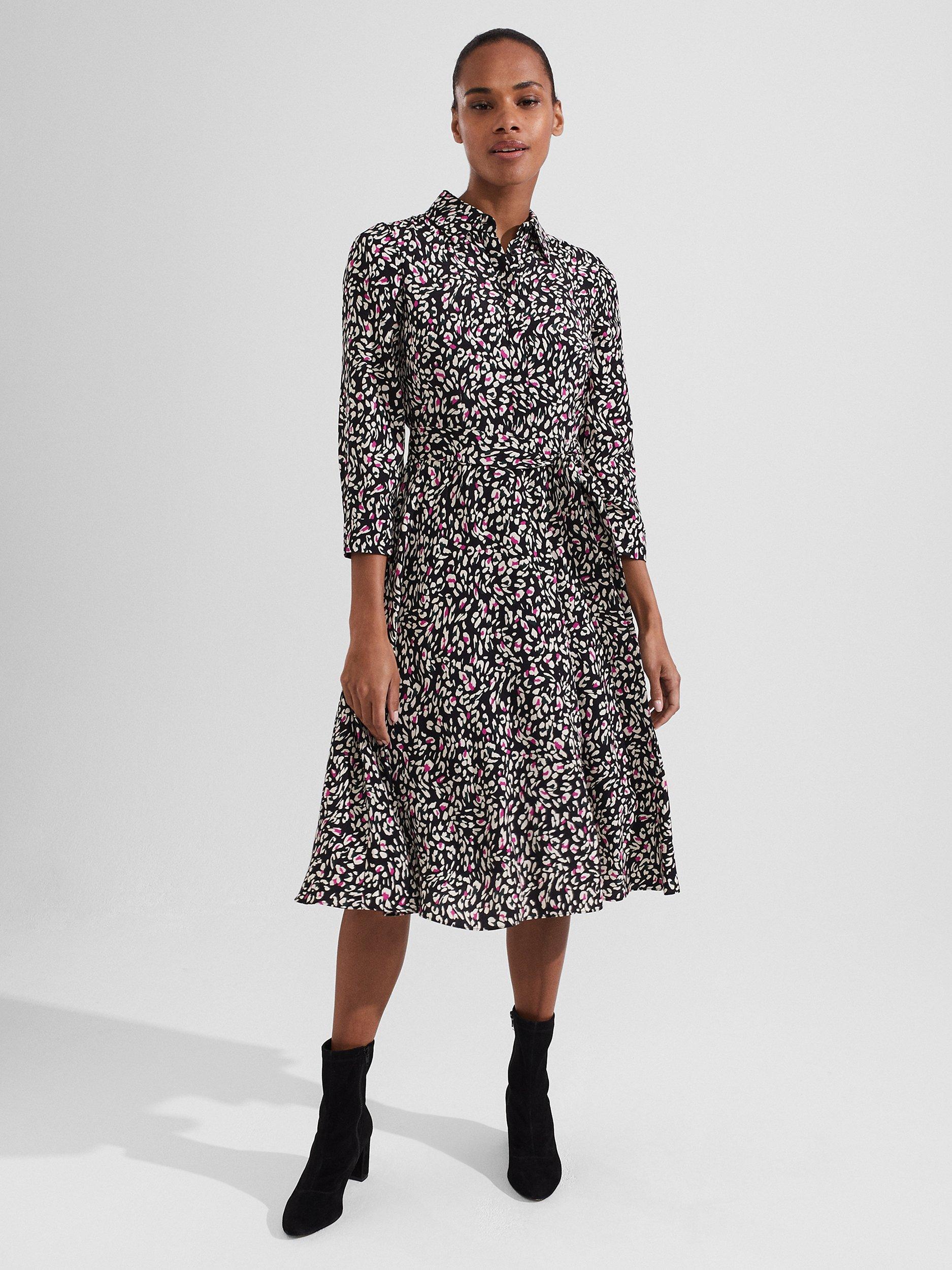 Hobbs Petite Alex Dress, Black/Multi