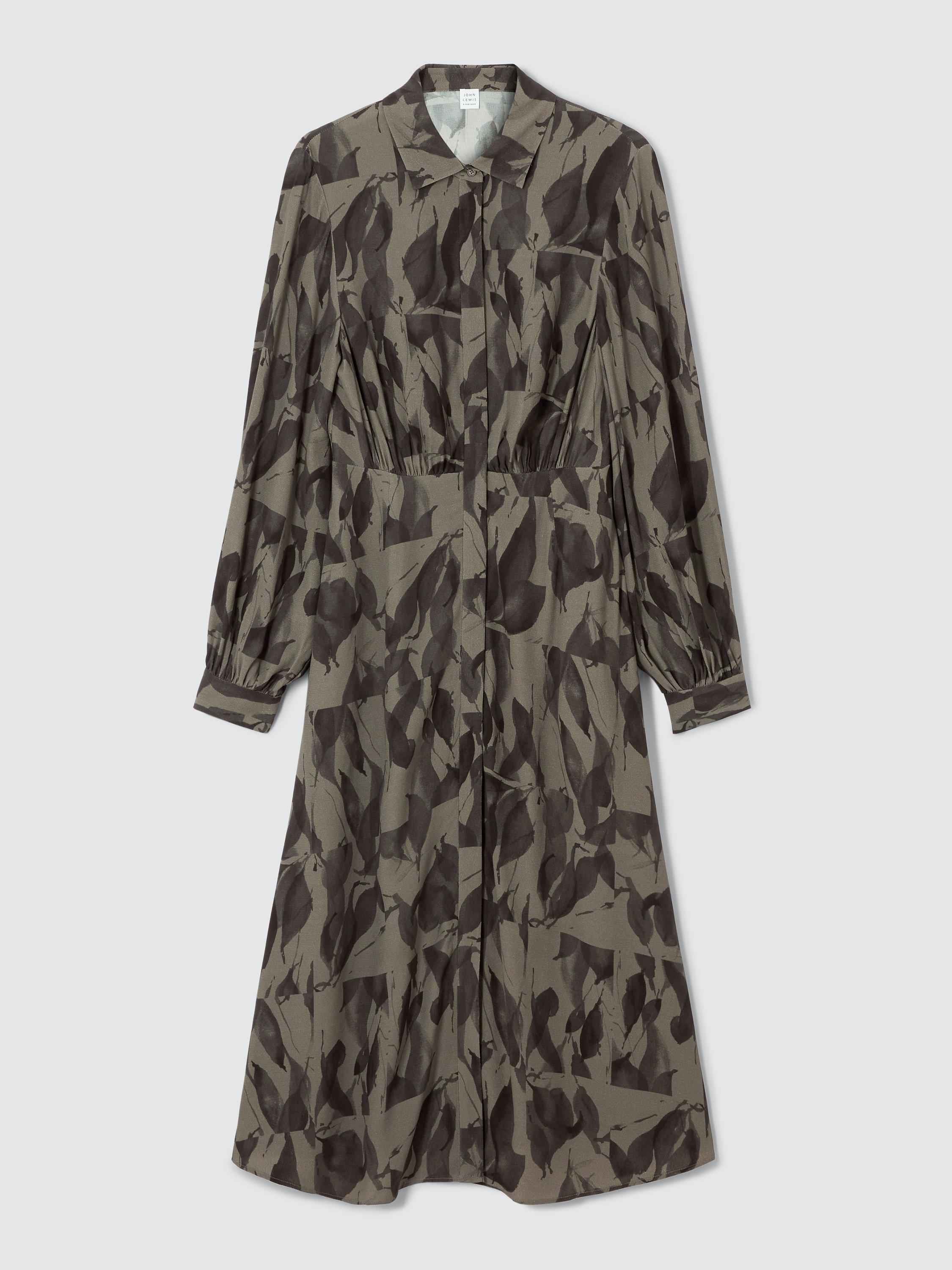 Metallic leaf shirt dress hotsell