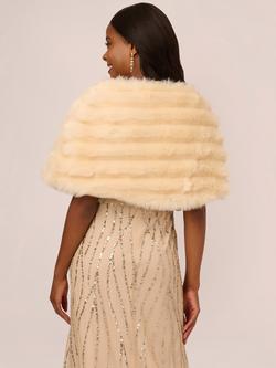 Adrianna Papell Faux Fur Brooch Cover Up - view 2, Champagne
