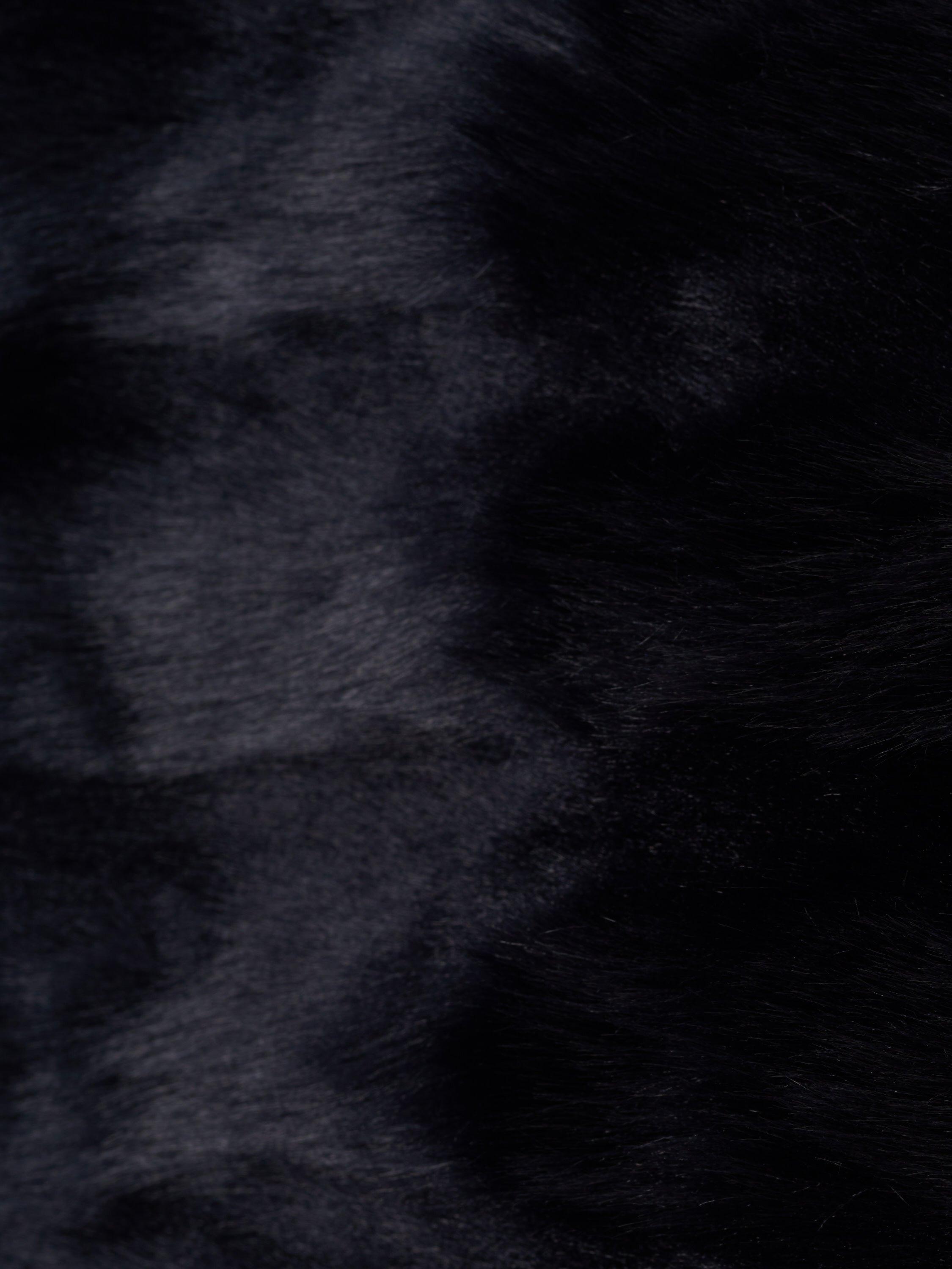 Product image 7 of 7, which shows Adrianna Papell Faux Fur Brooch Cover Up, Midnight, XS