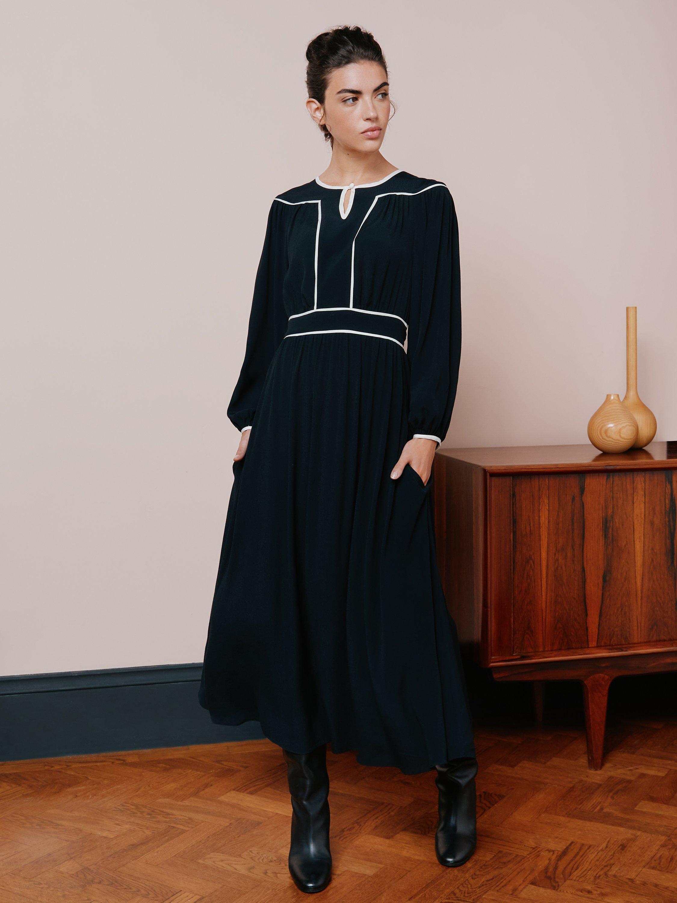 Albaray Piped Detail Dress, Black