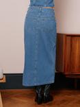 Albaray Front Split Denim Maxi Skirt, Blue