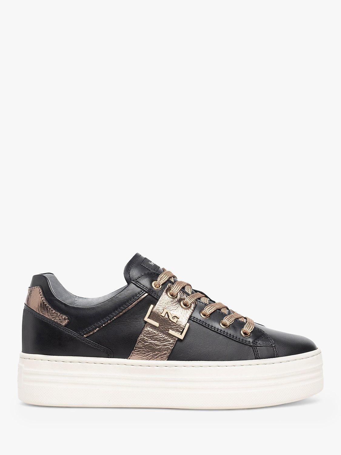 NeroGiardini Leather Platform Trainers, Black