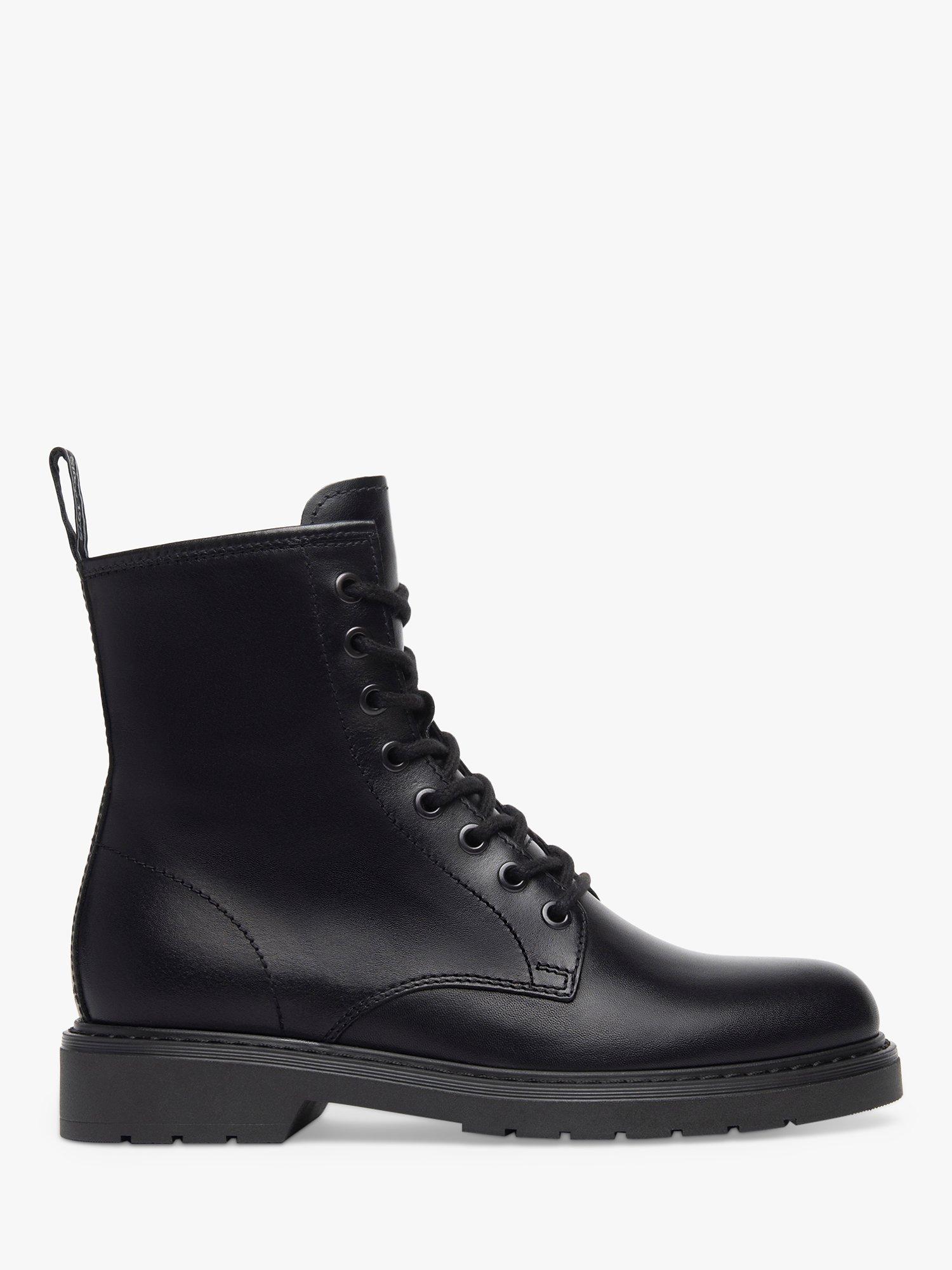 NeroGiardini Slim Sole Leather Biker Boots Black