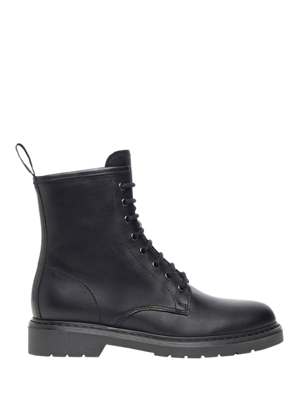 NeroGiardini Slim Sole Leather Biker Boots, Black, Black