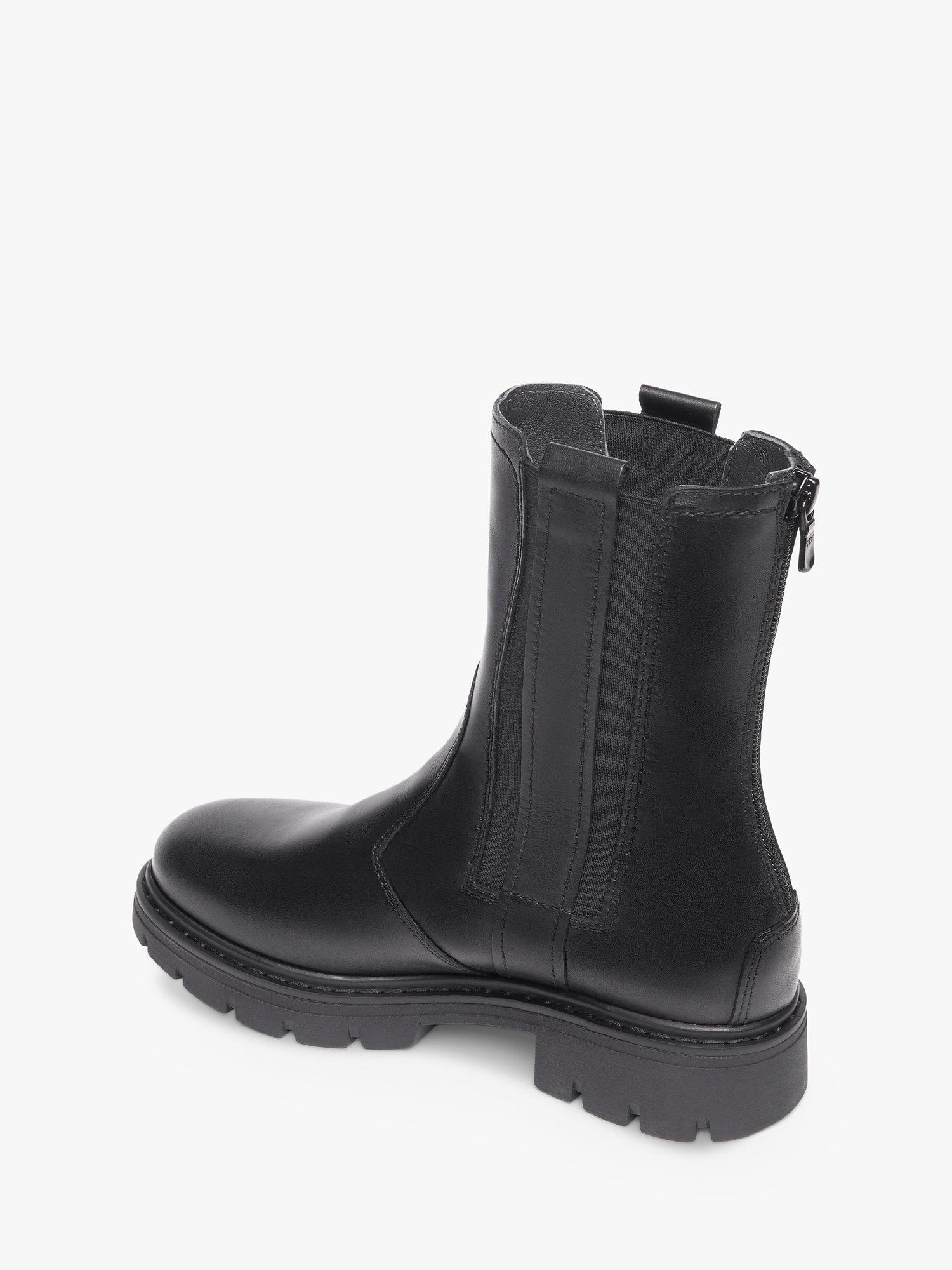 Product image 3 of 5, which shows NeroGiardini Chunky Leather Biker Boots, Black, 2