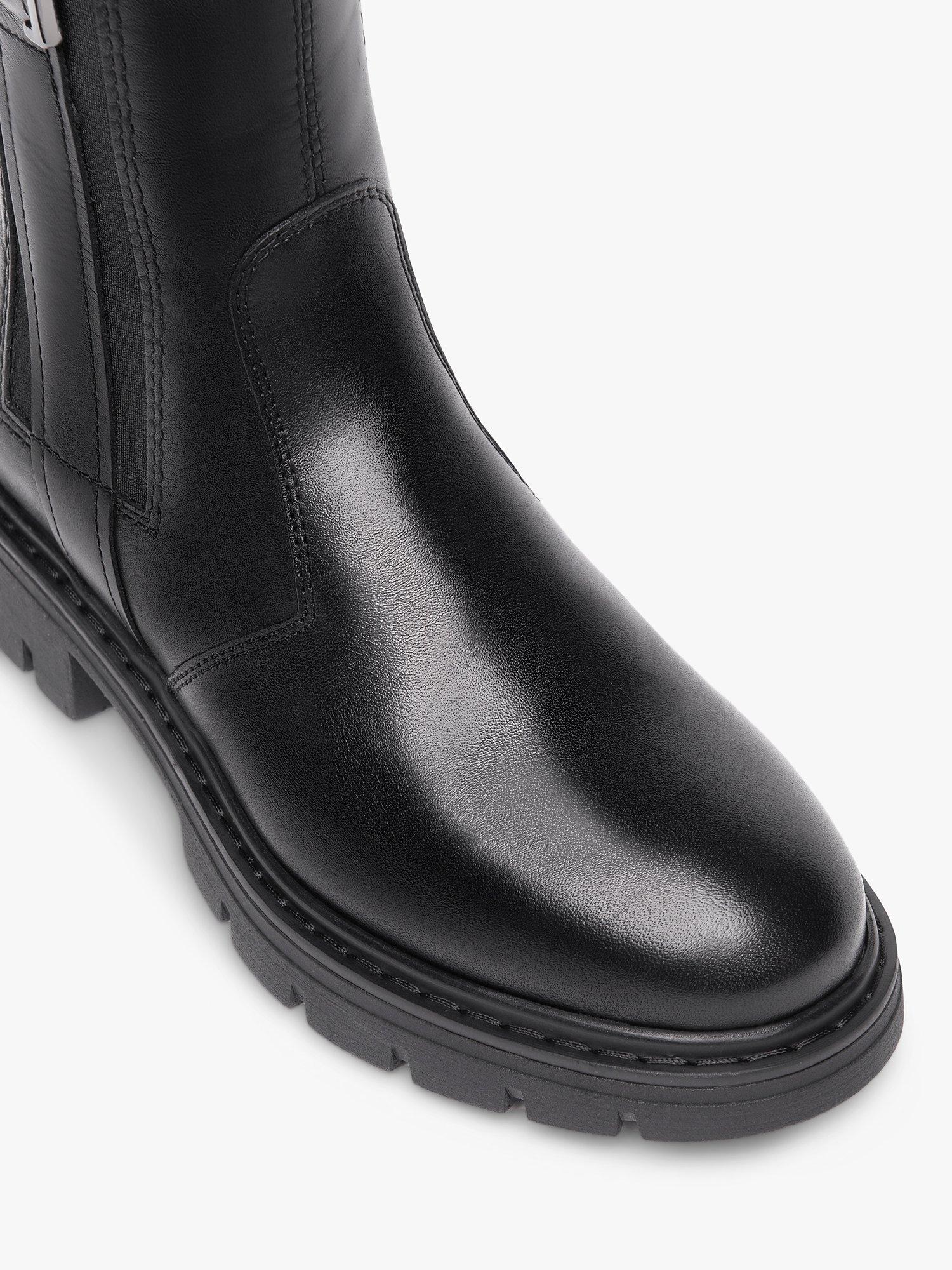 Product image 4 of 5, which shows NeroGiardini Chunky Leather Biker Boots, Black, 2