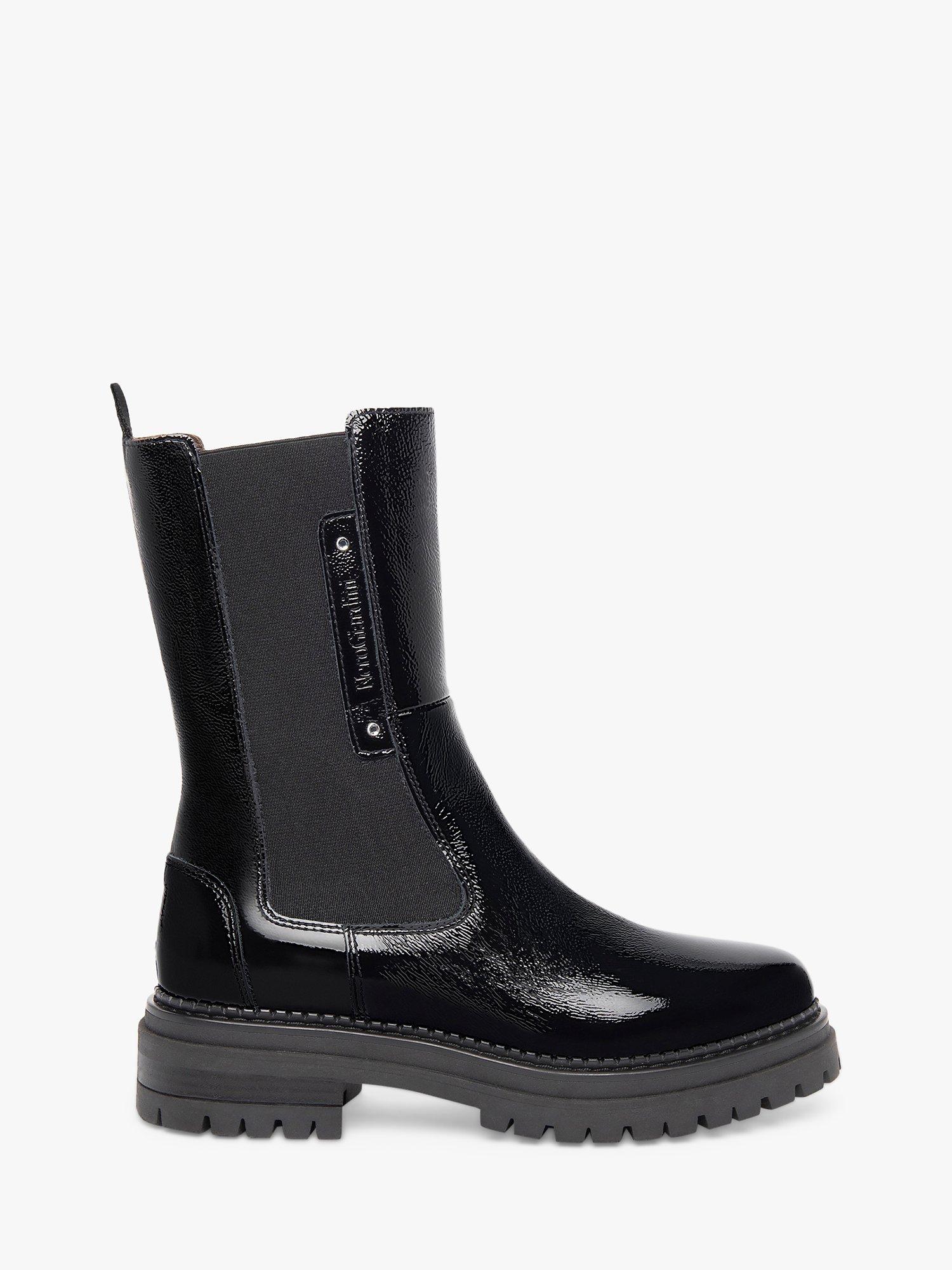 NeroGiardini Tall Leather Chelsea Boots, Black Patent