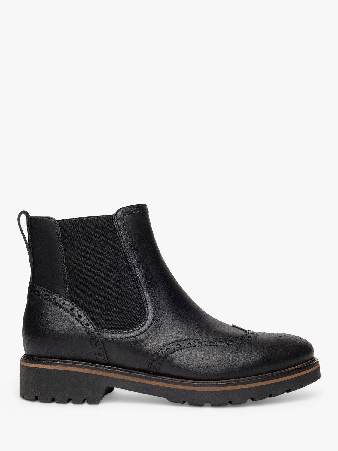 NeroGiardini Leather Brogue Chelsea Boots, Black