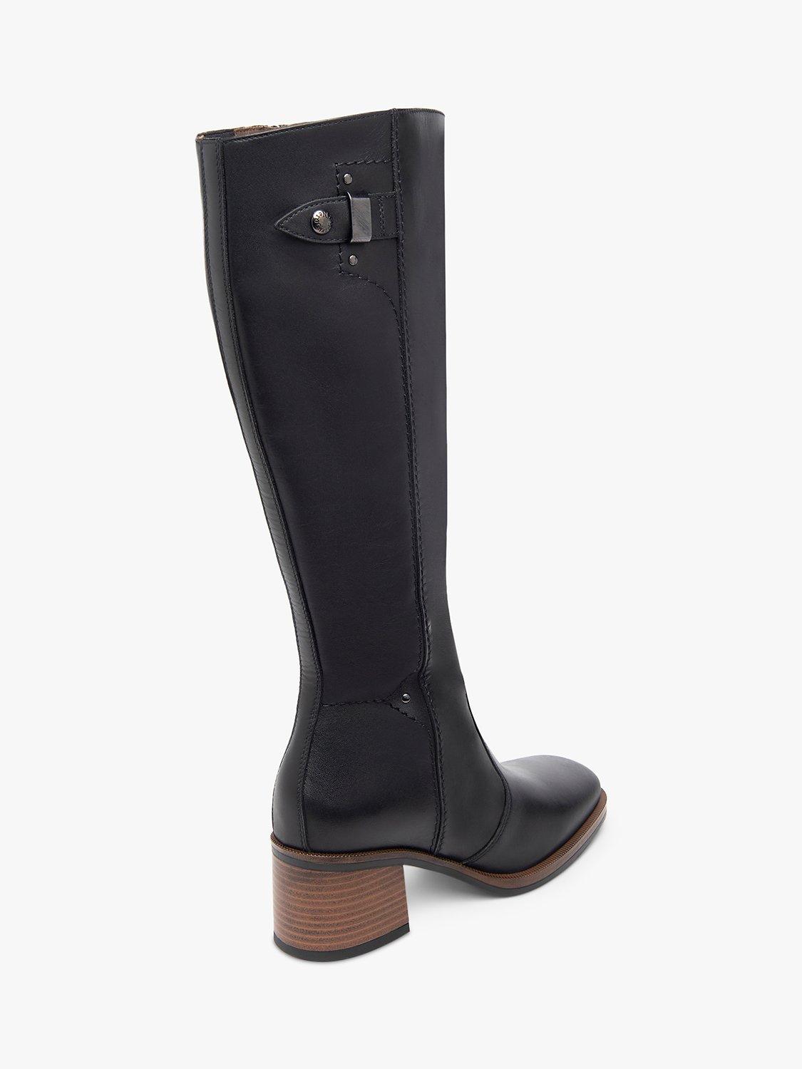 Product image 3 of 4, which shows NeroGiardini Square Toe Block Heel Knee High Leather Boots, Black, 3
