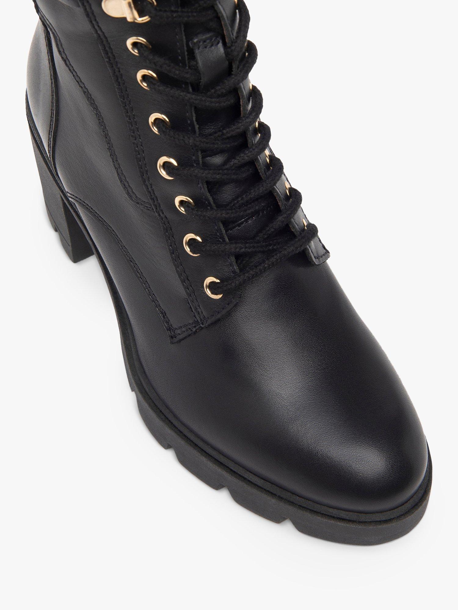 Product image 4 of 4, which shows NeroGiardini Chunky Heel Leather Biker Boots, Black, 2