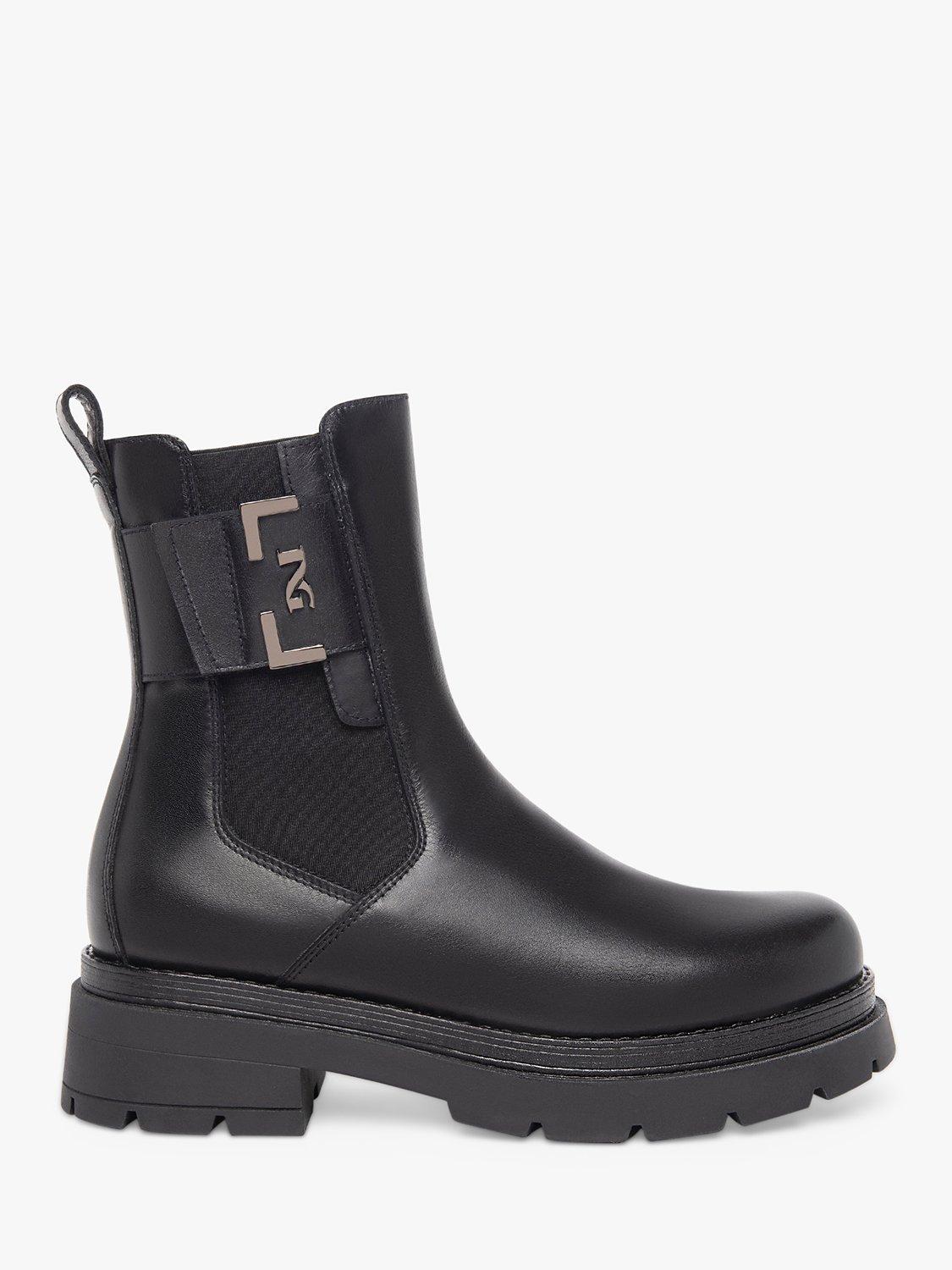 NeroGiardini Chelsea Leather Boots, Black