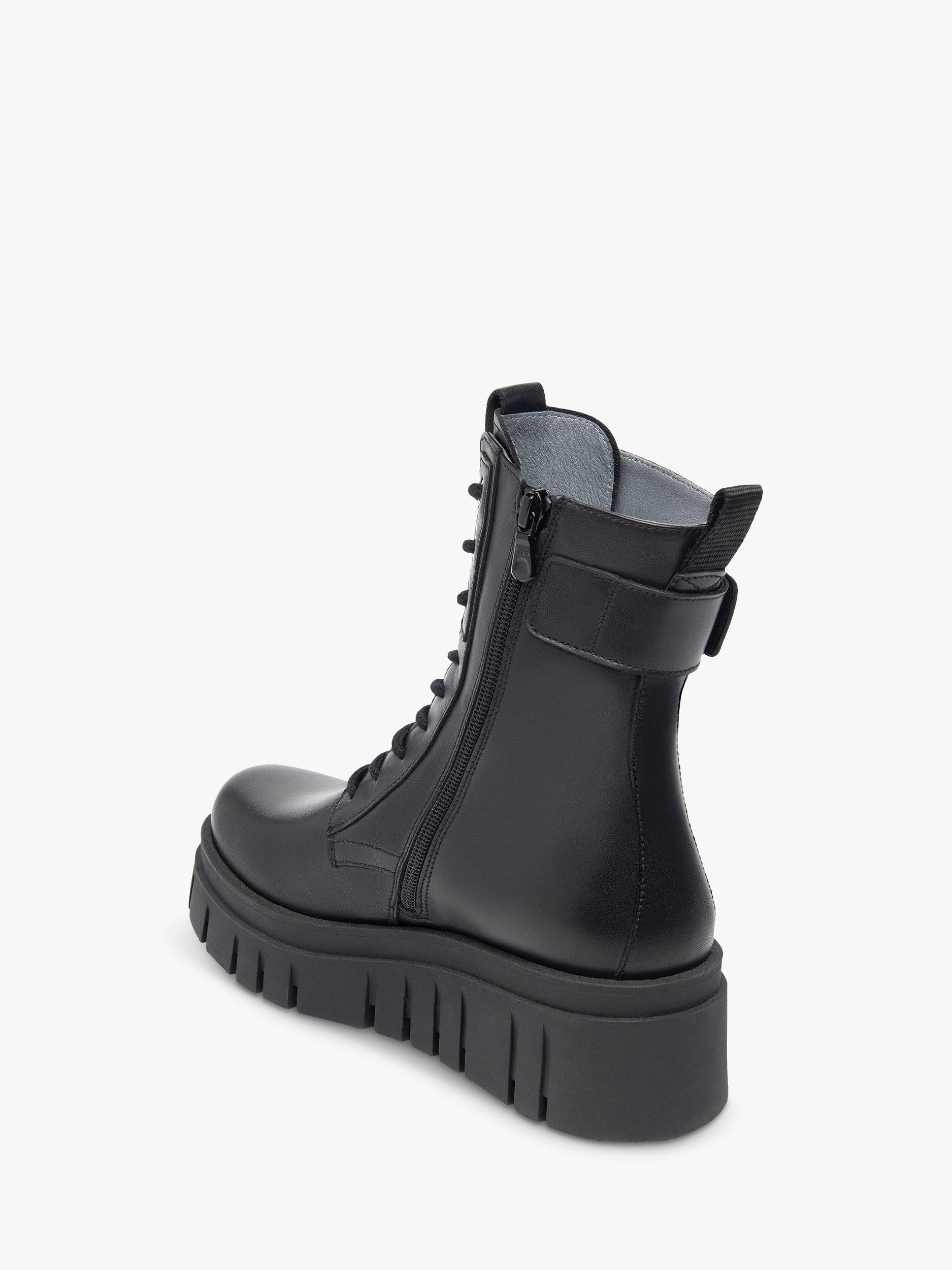 Product image 3 of 5, which shows NeroGiardini Leather Ridge Sole Biker Boots, Black, 2