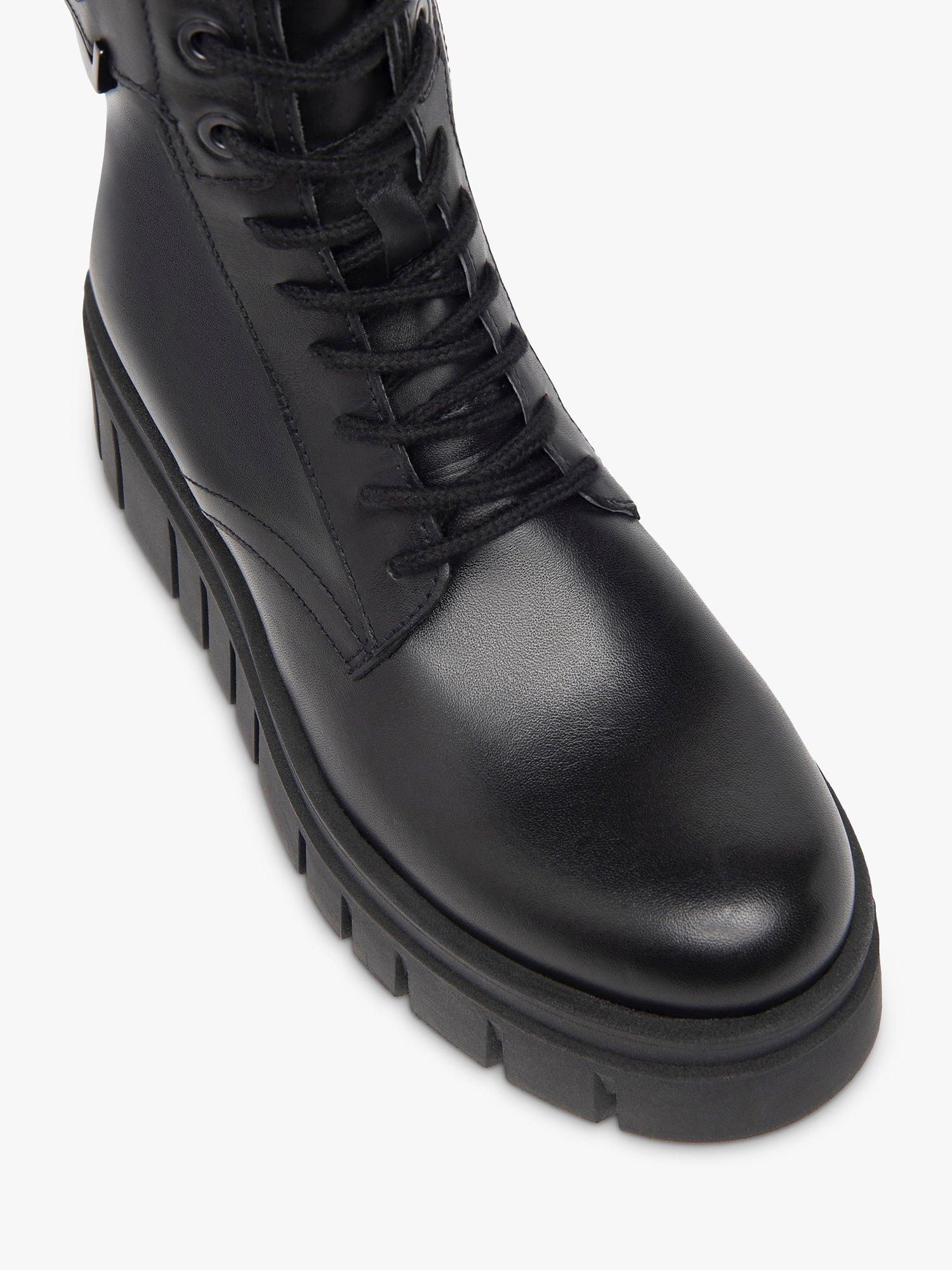 Product image 4 of 5, which shows NeroGiardini Leather Ridge Sole Biker Boots, Black, 2