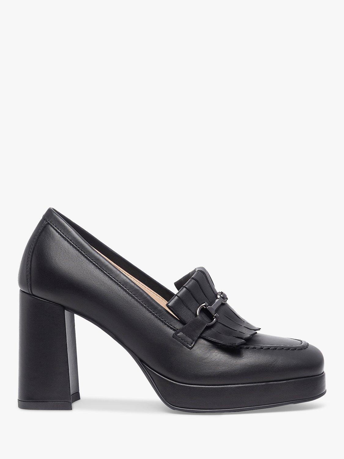 NeroGiardini Heeled Leather Loafers, Black