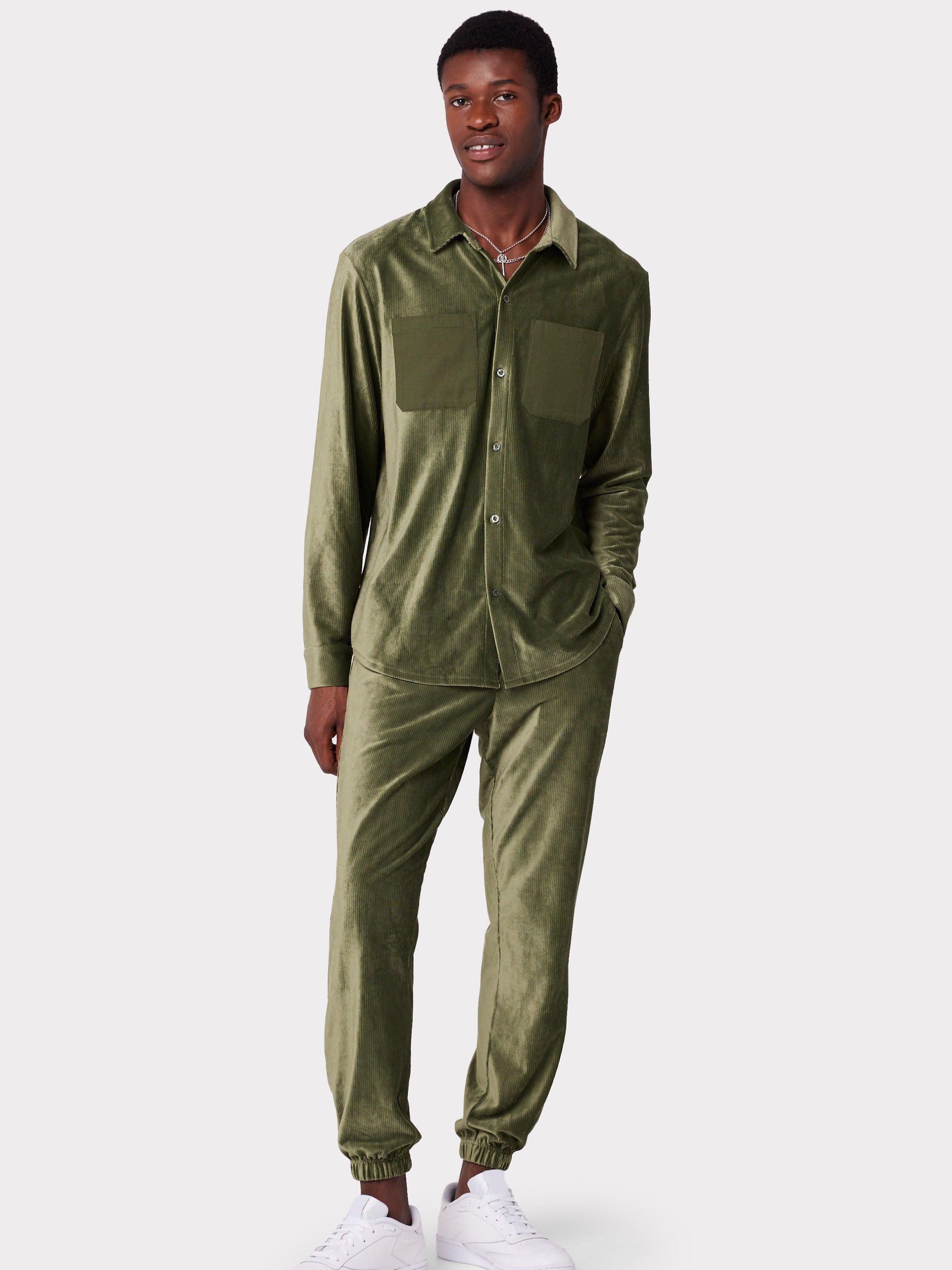 Chelsea Peers Velour Corduroy Co-Ord Lounge Set, Khaki