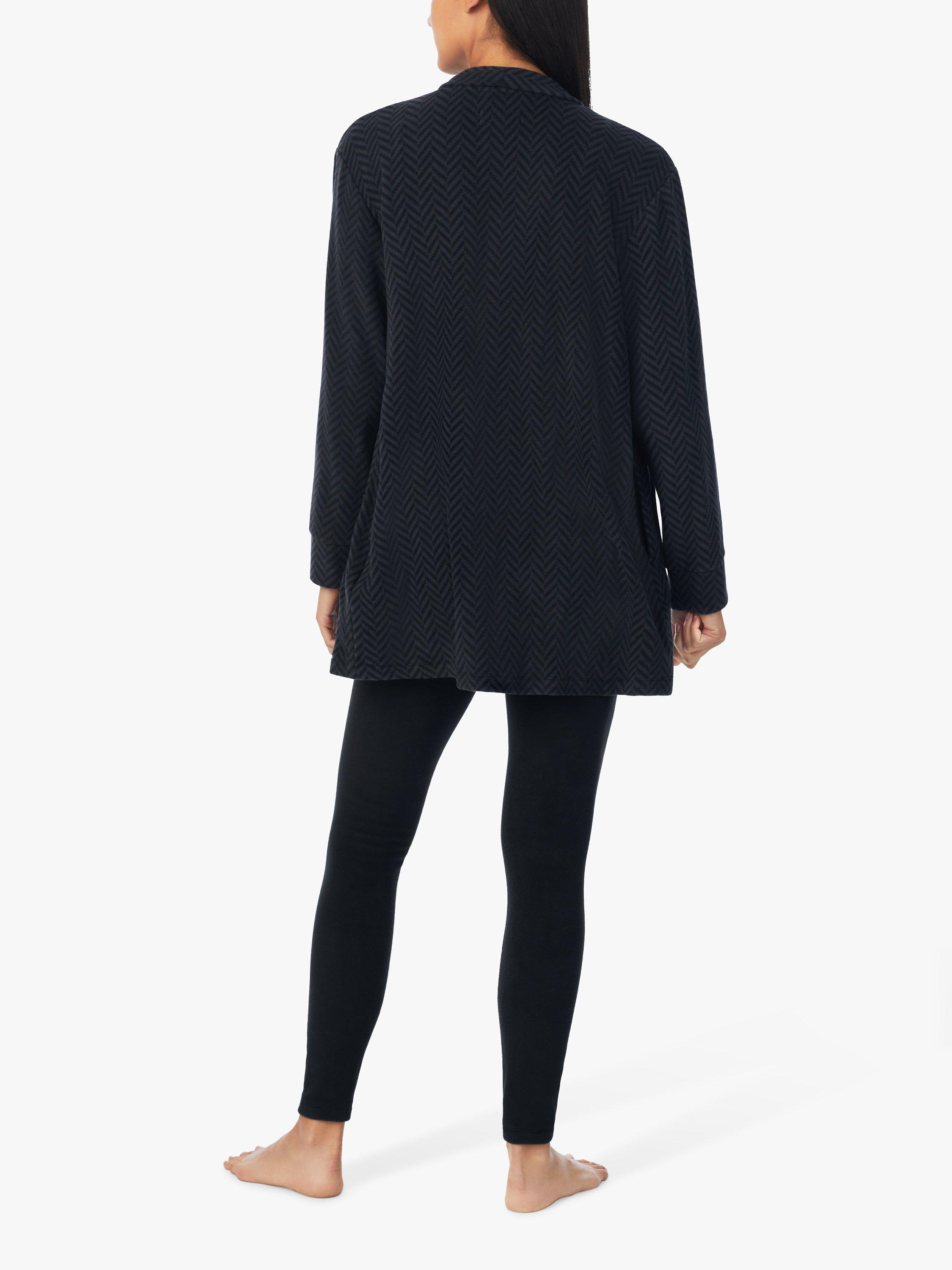 DKNY Fleece Long Lounge Set Black