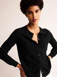 Boden Eva Cashmere Crew Cardigan, Black