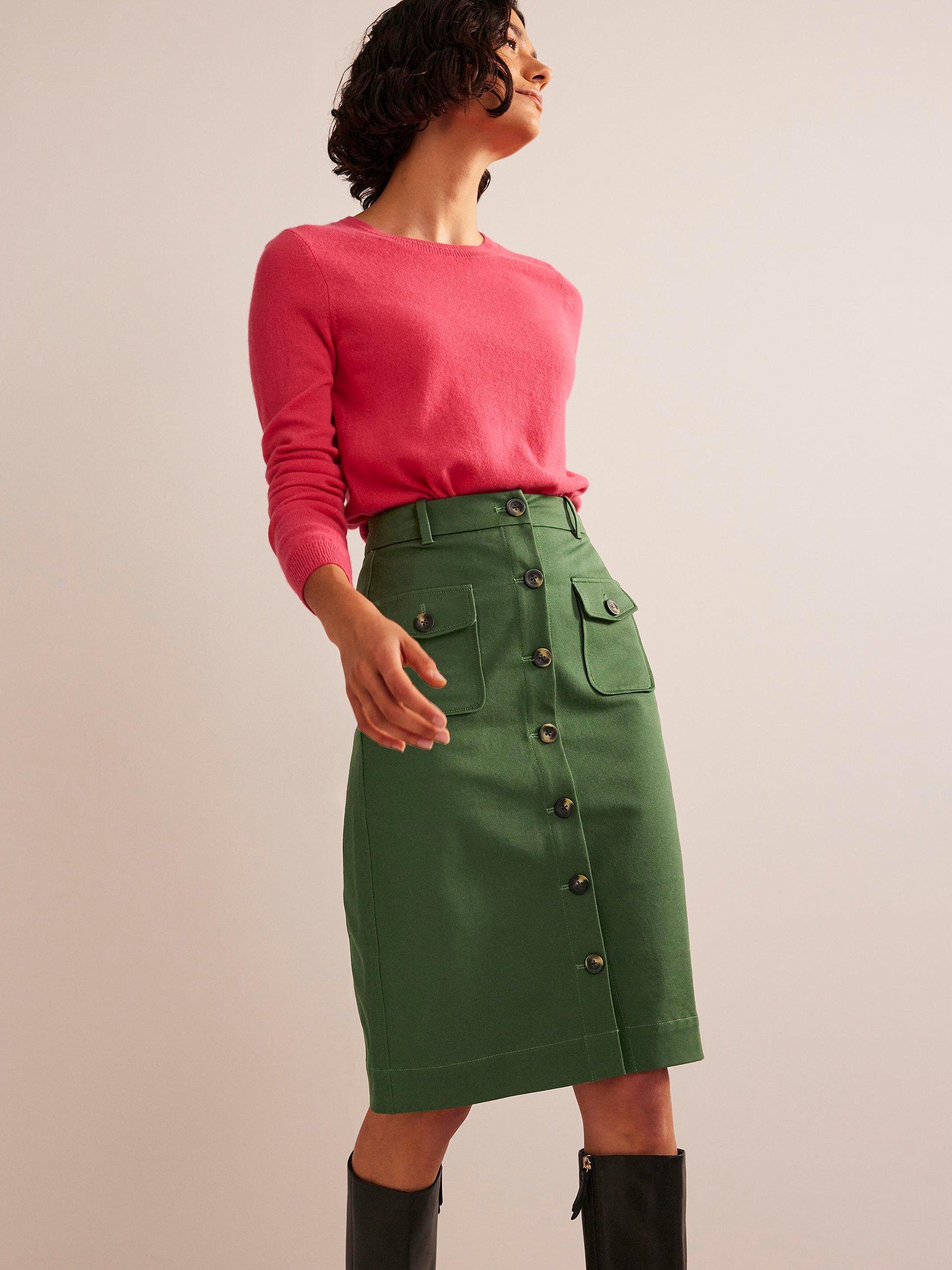 Boden A Line Cargo Skirt, Winter Green