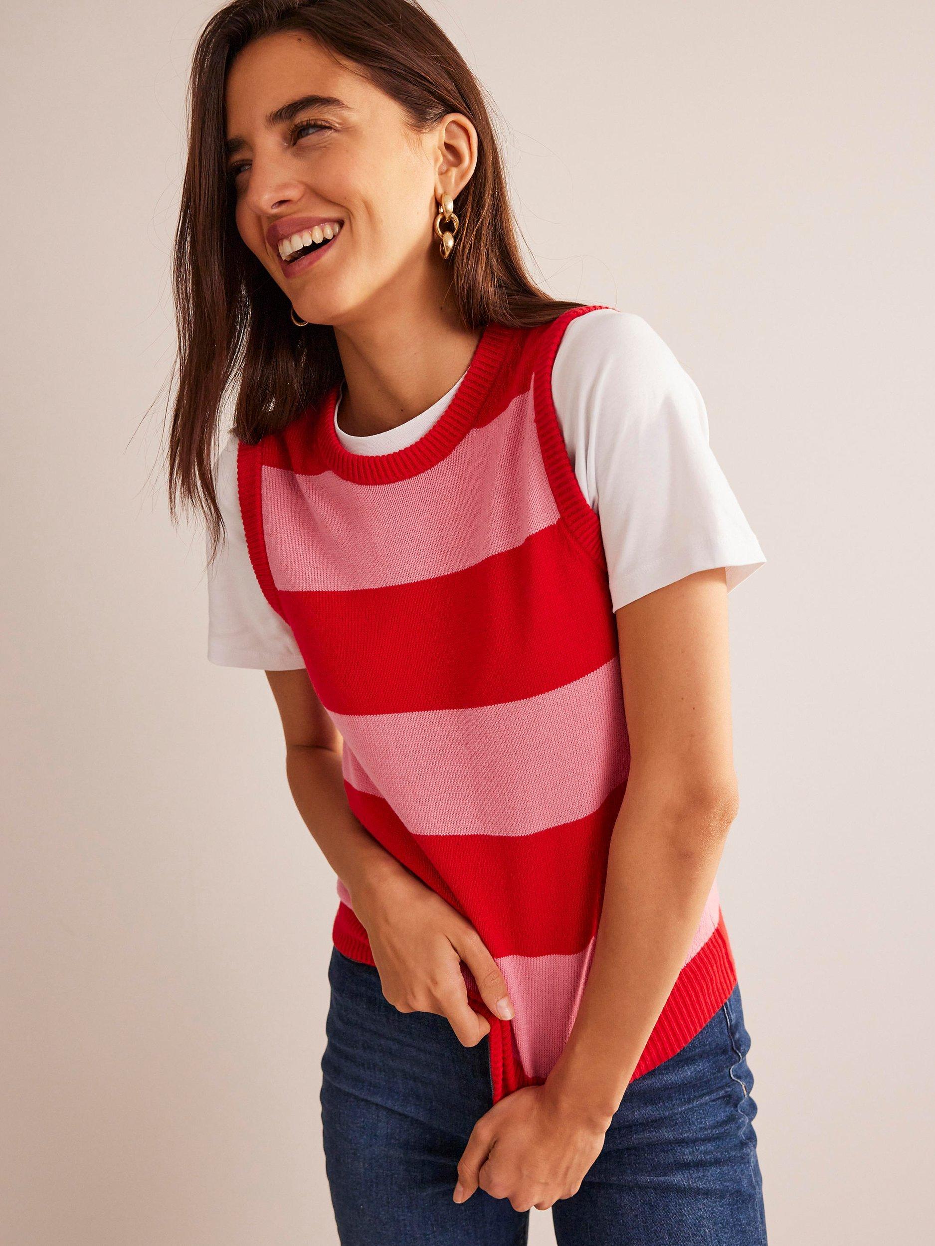 Boden Fiona Tank Top, Hot Pepper And Pink