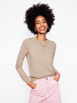 Boden Eva Cashmere Crew Neck Jumper, Chinchilla