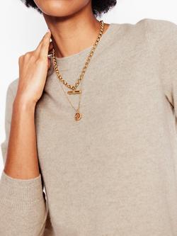 Boden Eva Cashmere Crew Neck Jumper - view 2, Chinchilla